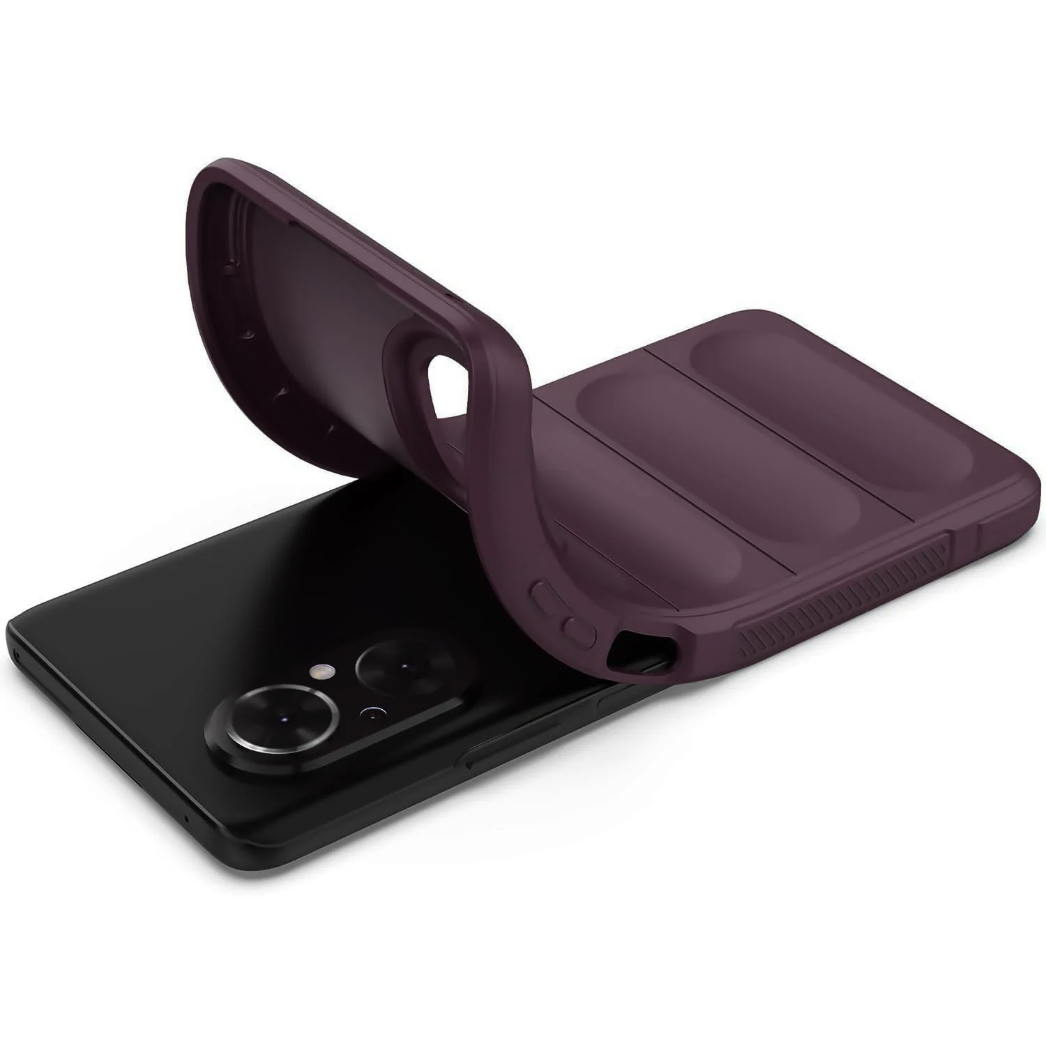 DL3 Mobilak Flexible Silicone and TPU Protective Case with Camera Protection for Huawei Nova 9 SE / Honor 50 SE - Wine Red