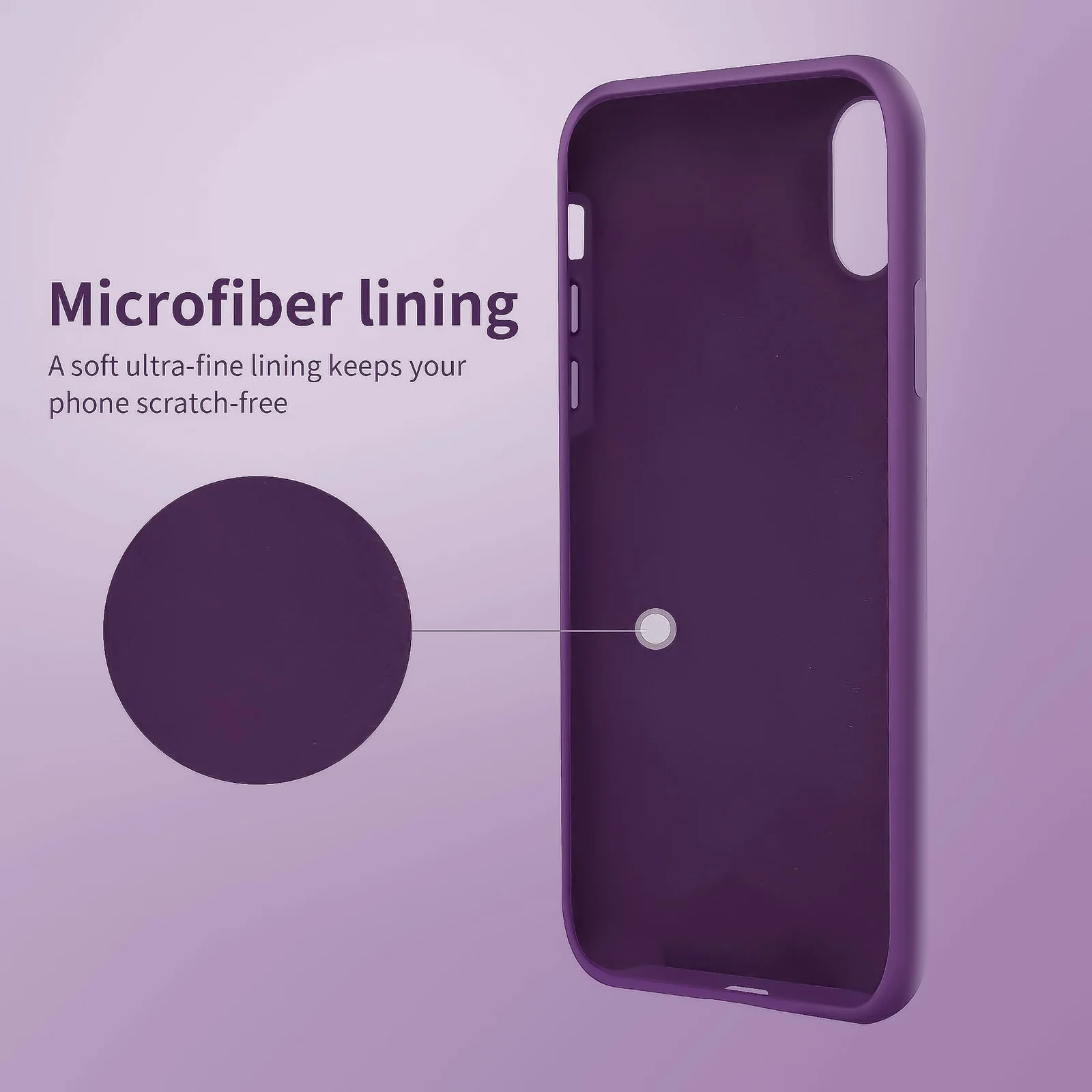 DL3 Mobilak Liquid Silicone Case for iPhone X / iPhone XS, Shock-absorbing protection, Scratch-resistant surface, Soft microfiber lining - A.Violet
