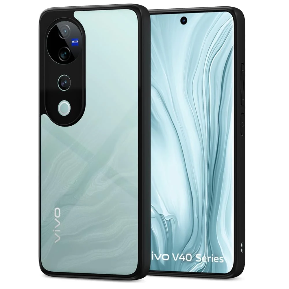 DL3 Mobilak Clear PC and TPU Protective Case for vivo V40 5G / V40 Pro 5G / vivo S19 Pro with Camera Protection and Military-Grade Protection - Black