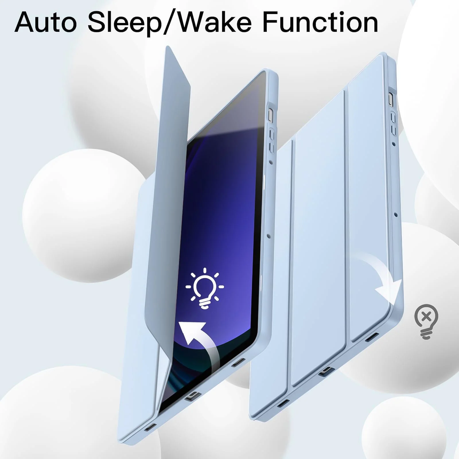 DL3 Mobilak Xiaomi Pad 6/Pad 6 Pro Case with Pen Holder 11.0 inch 2023, Soft TPU Back Trifold Stand Protective Smart Cover Flip for Xiaomi Pad 6/Pad 6 Pro, Auto Wake&Sleep - Sky Blue