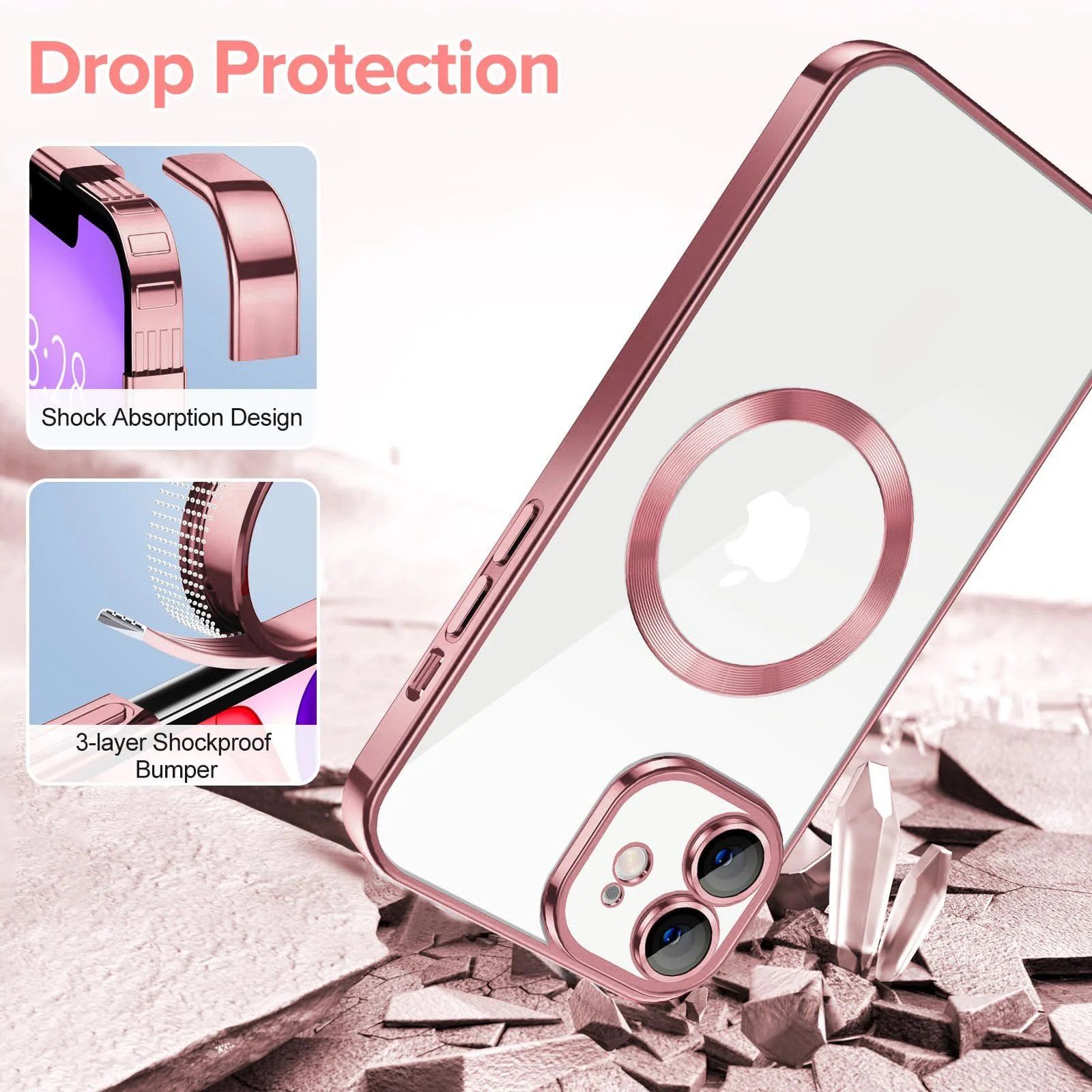 DL3 Mobilak Plated-Edge TPU Protective Case with Camera Protection for iPhone 11 - Pink