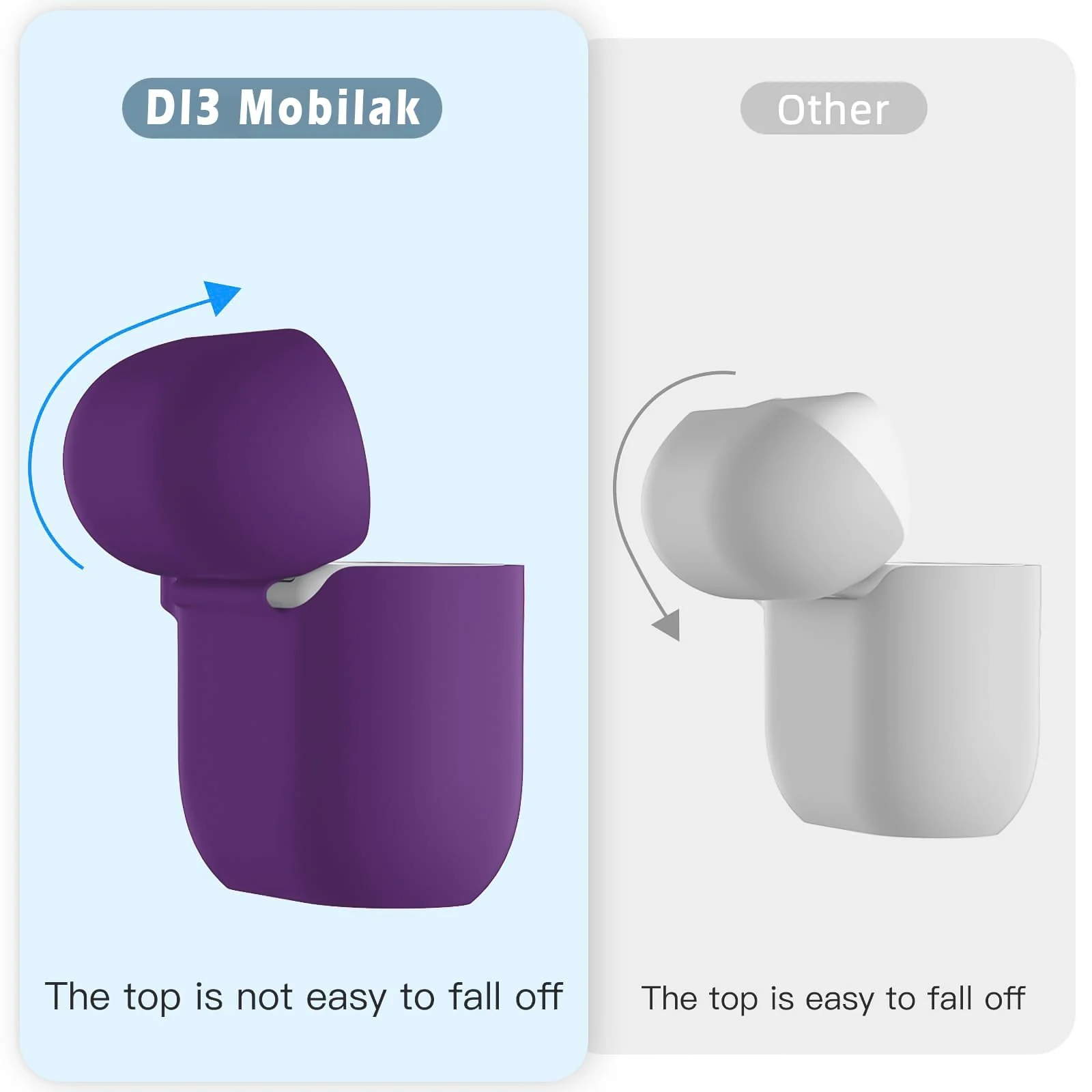 DL3 Mobilak Compatible with AirPods 4 Case (2024), Soft Silicone Full Protective Case Cover with Keychain, For Apple AirPods 4th Generation for Women Men - Violet