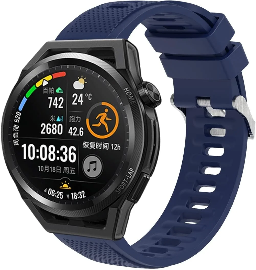 DL3 Mobilak Silicone Buckle Band 22MM Strap For Xiaomi Redmi Watch 5 Active/5 Lite/Samsung Galaxy Watch 3 45mm/Watch 46mm/Gear S3/For Huawei watch GT5 GT4 GT3 GT2 GT 46MM/GT2E/GT2 Pro/GT 3 Pro/GT5 Pro - A.Blue