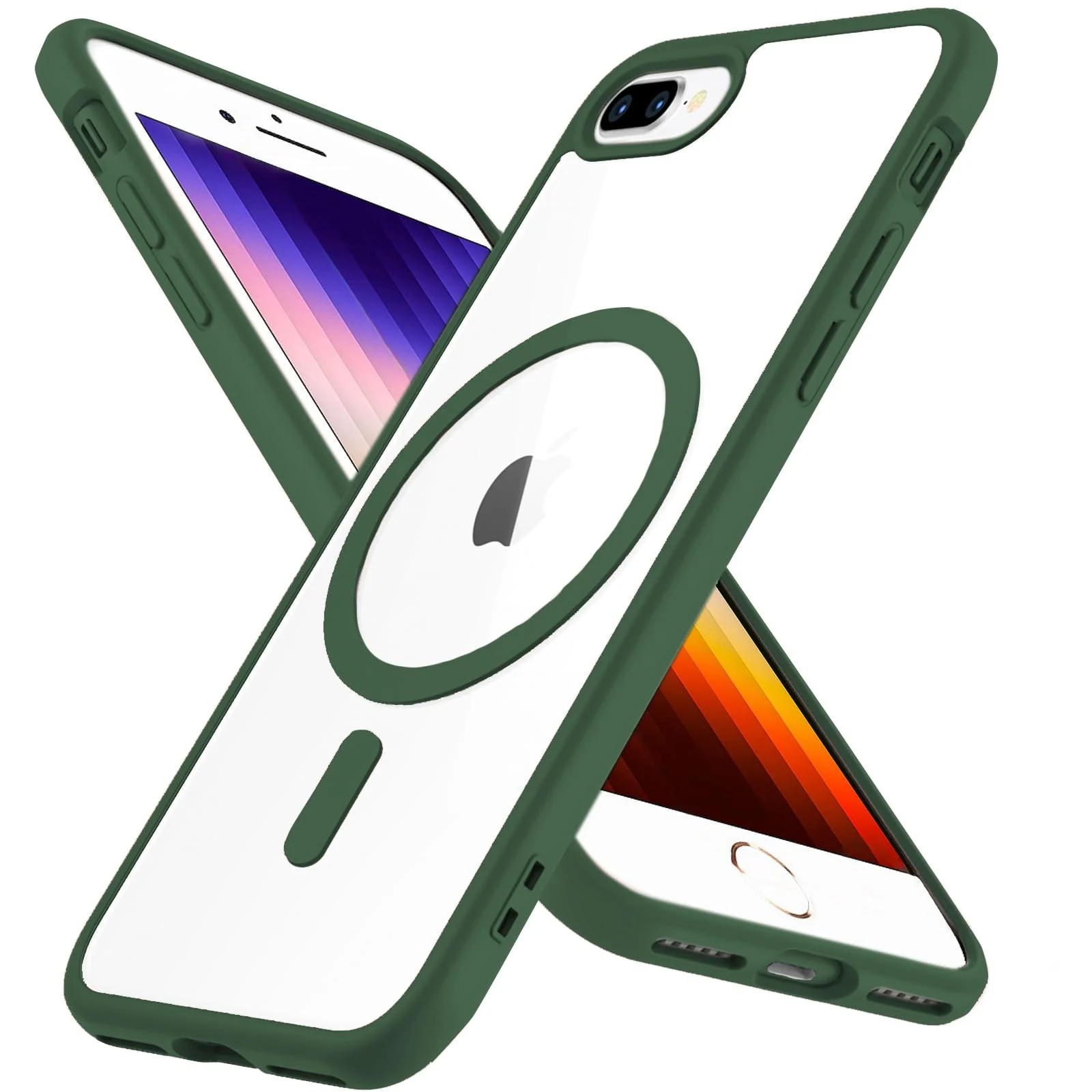 DL3 Mobilak Clear MagSafe-Compatible TPU Case for iPhone 7 Plus | iPhone 8 Plus - Green