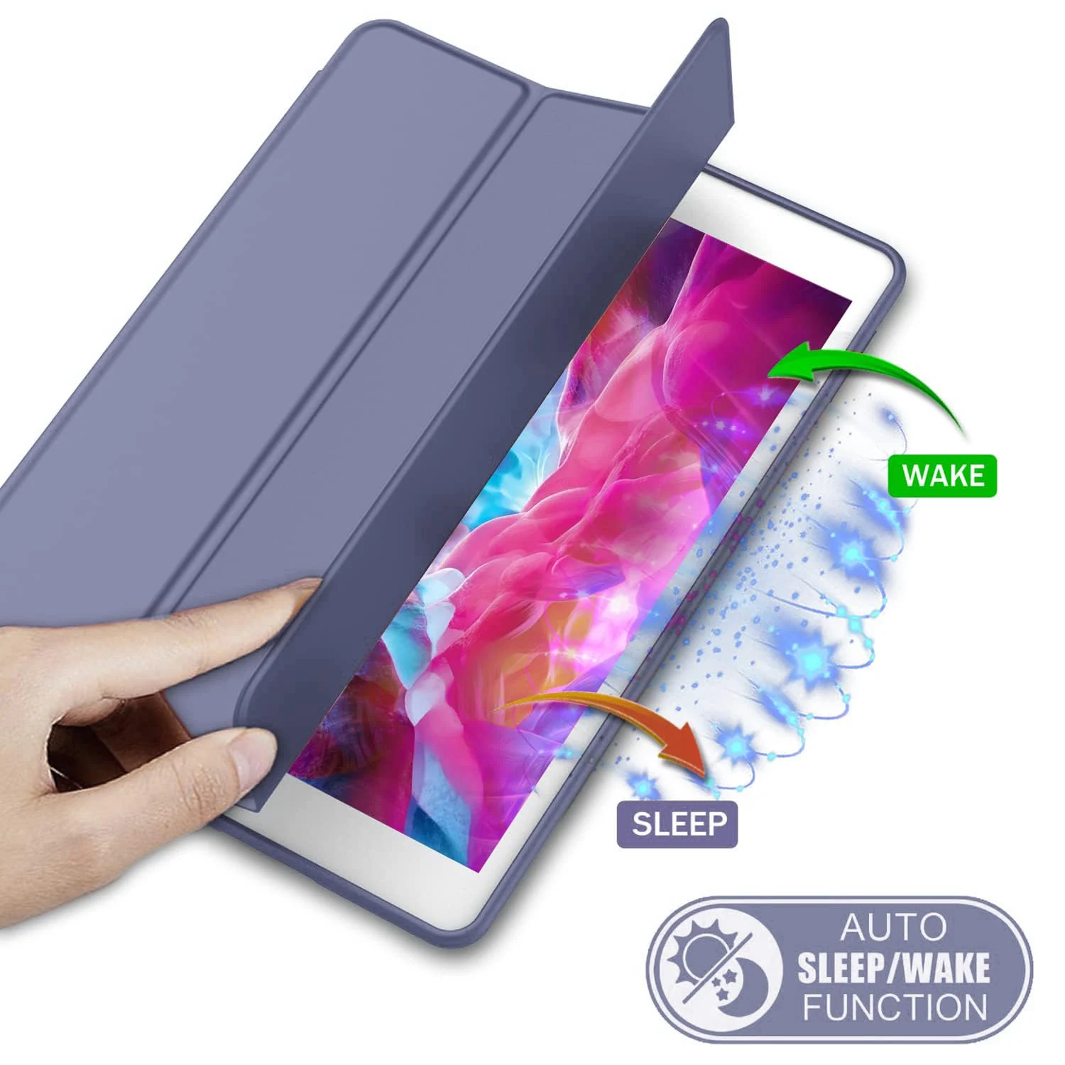 DL3 Mobilak Smart Case for Samsung Galaxy Tab A8 10.5 Inch 2021(-X200/-X205/-X207) with Pencil Holder, Soft TPU Smart Stand Back Cover Auto Wake/Sleep Feature - Lavender
