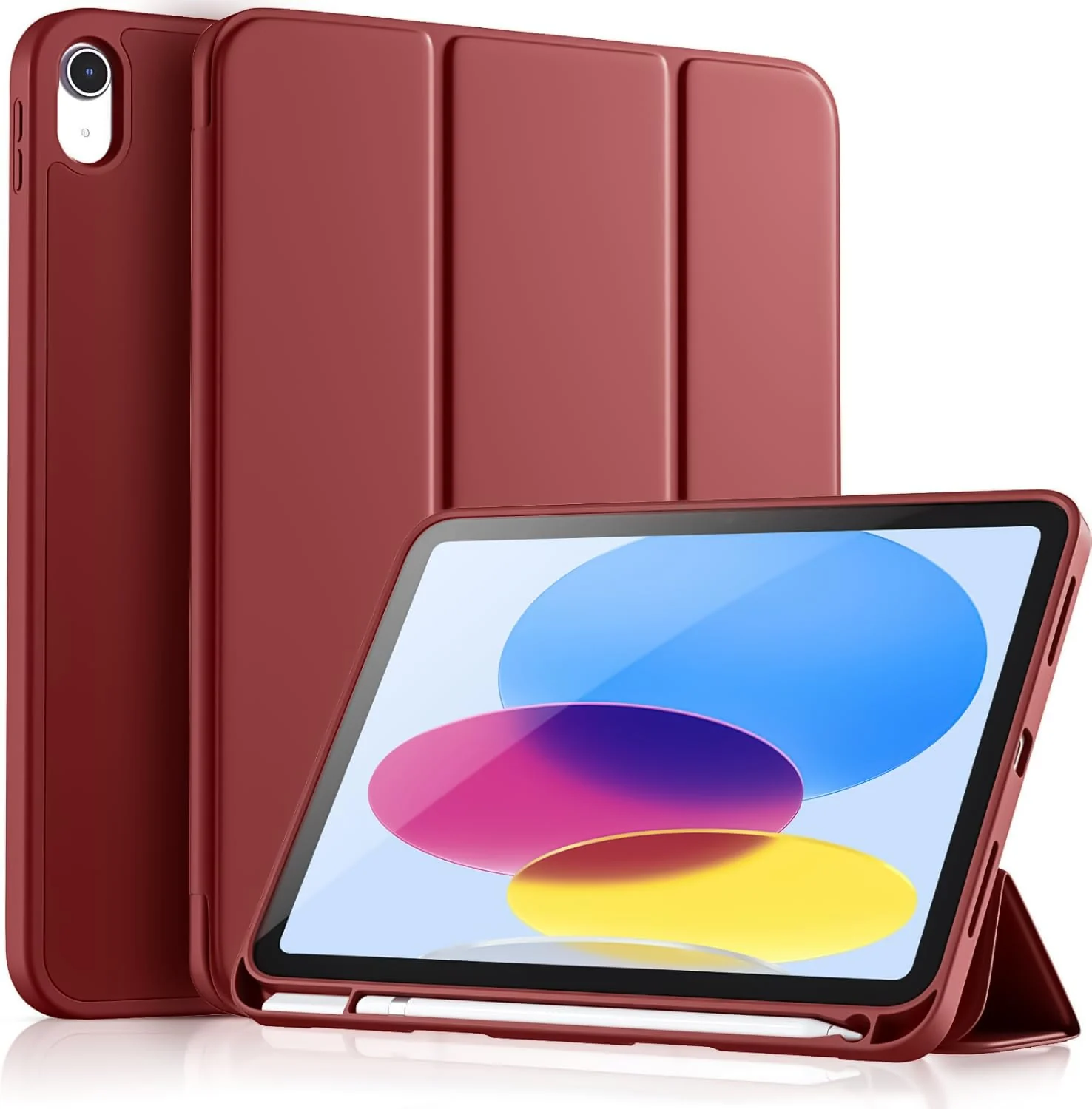 DL3 Mobilak iPad (A16) Case/iPad 10th Generation [11-Inch 2025/10.9 Inch 2022] with Pencil Holder, [Support Touch ID] Flexible TPU Back Shell Smart Trifold Stand Protective Auto Wake/Sleep