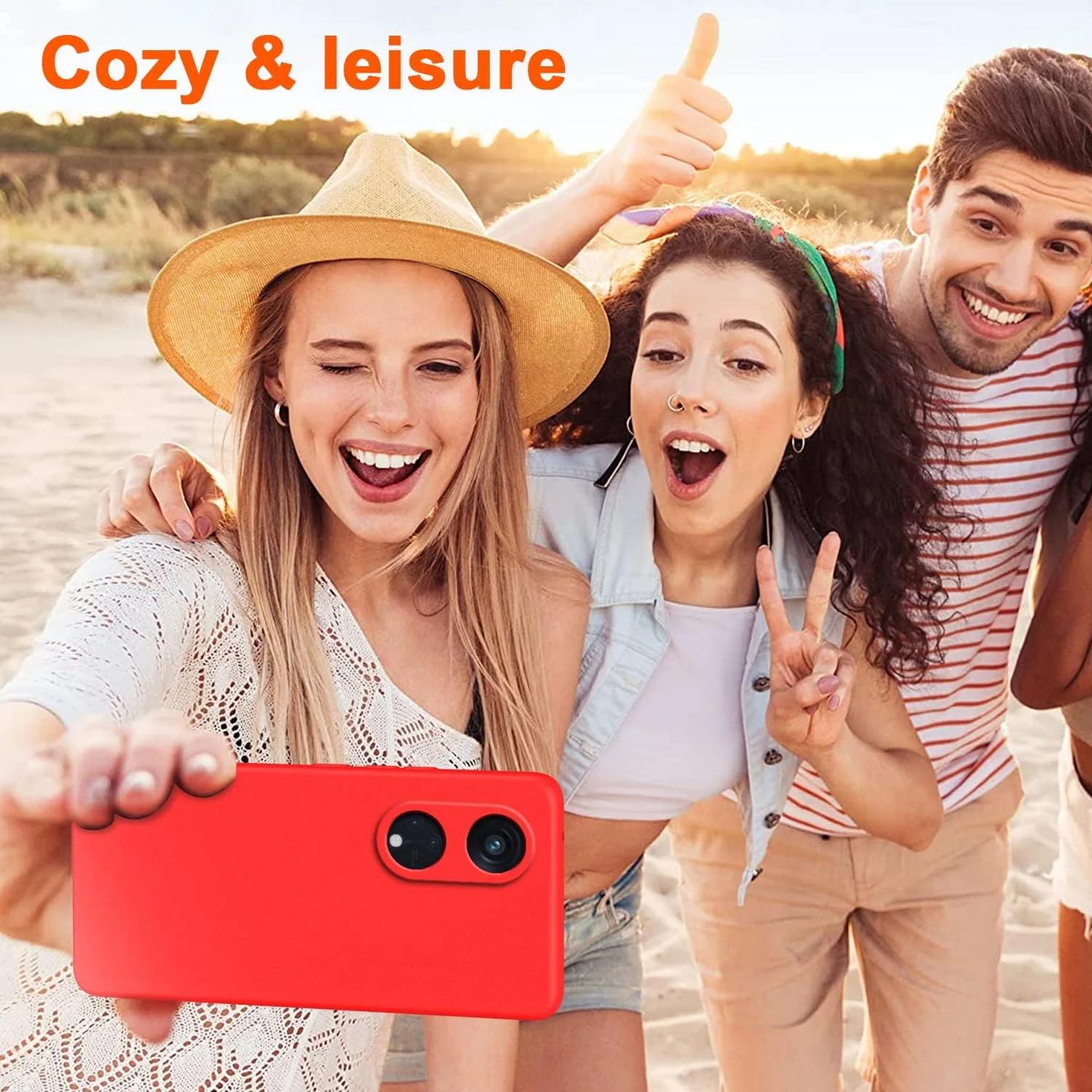 DL3 Mobilak Liquid Silicone Case for OPPO Reno 8T 5G / OPPO A1 Pro, Shock-absorbing protection, Scratch-resistant surface, Soft microfiber lining - Red