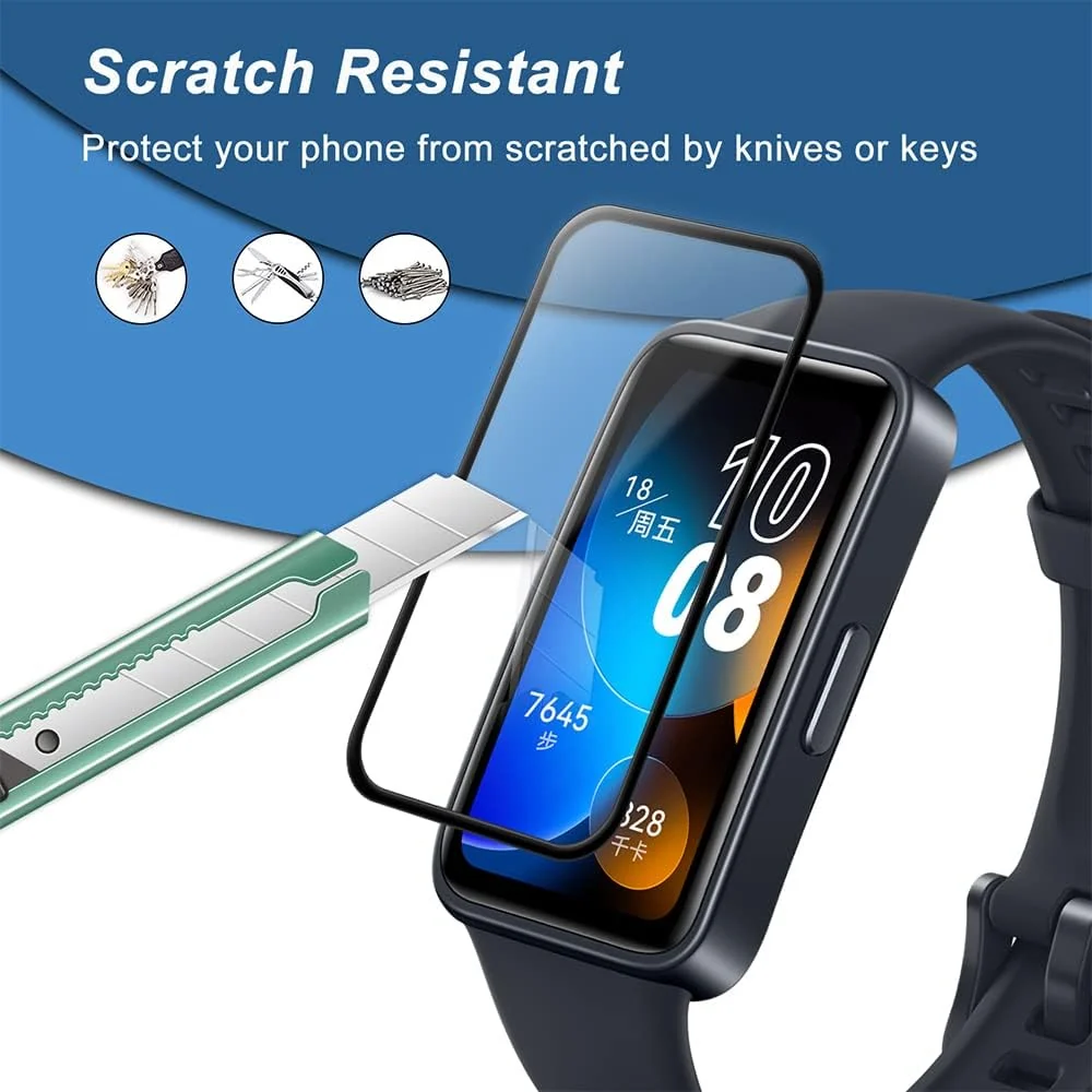 DL3 Mobilak Screen Protector For Huawei Band 8/Huawei Band 9, 3D Curved Soft Edge Protective Film [Anti-Scratch] [Bubble Free] [Ultra Shatterproof] [High Sensitive] (Not Glass) - Black