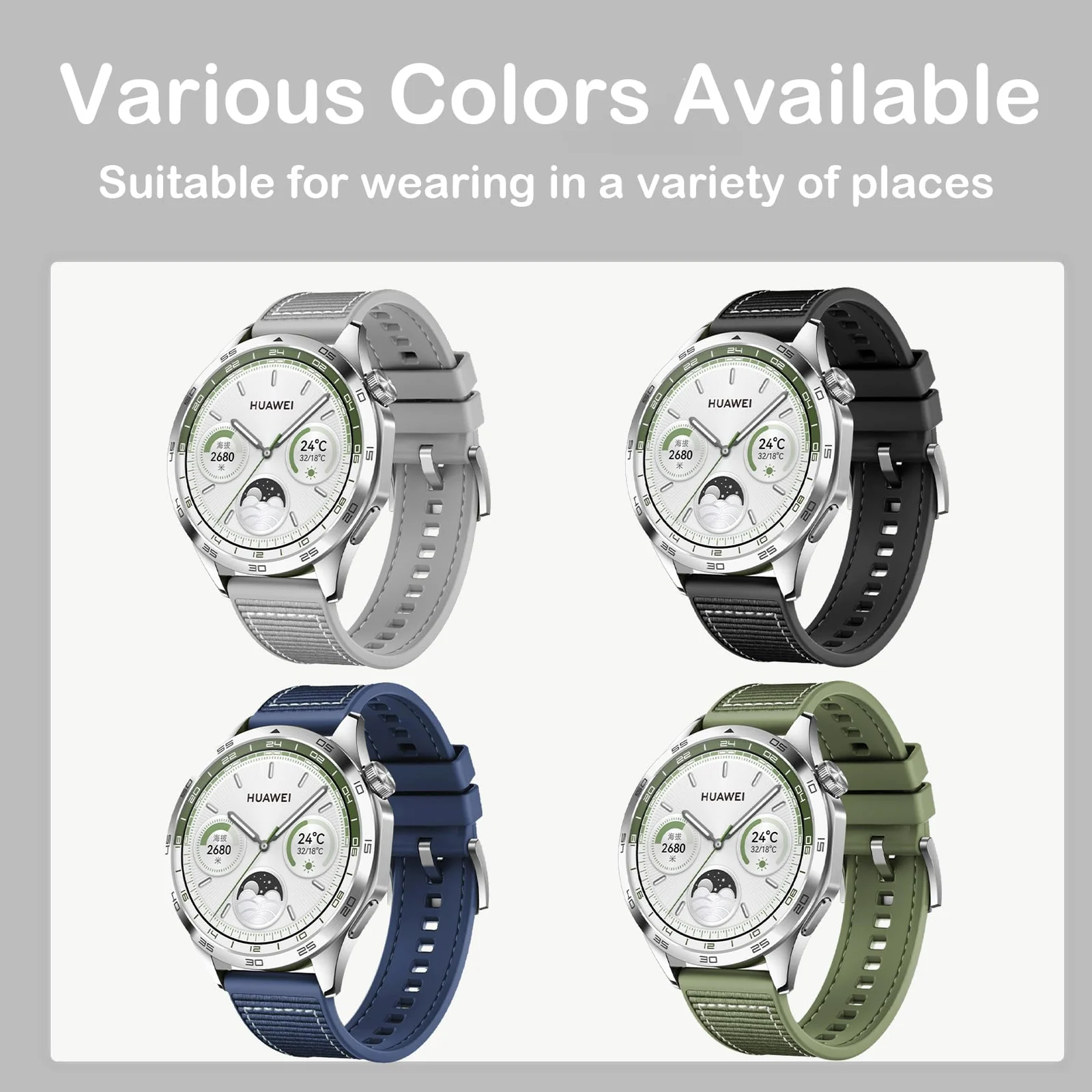 DL3 Mobilak 22mm Sport Band for Samsung Galaxy Watch 3 45mm/Watch 46mm/Gear S3/Huawei watch GT4 GT3 46MM/Huawei Watch 3/4/GT2E/GT2 Pro/GT GT2 46MM/Amaz fit GTR 4/3/3Pro/2/2e, Soft Silicone Nylon Wrist Strap - Beige