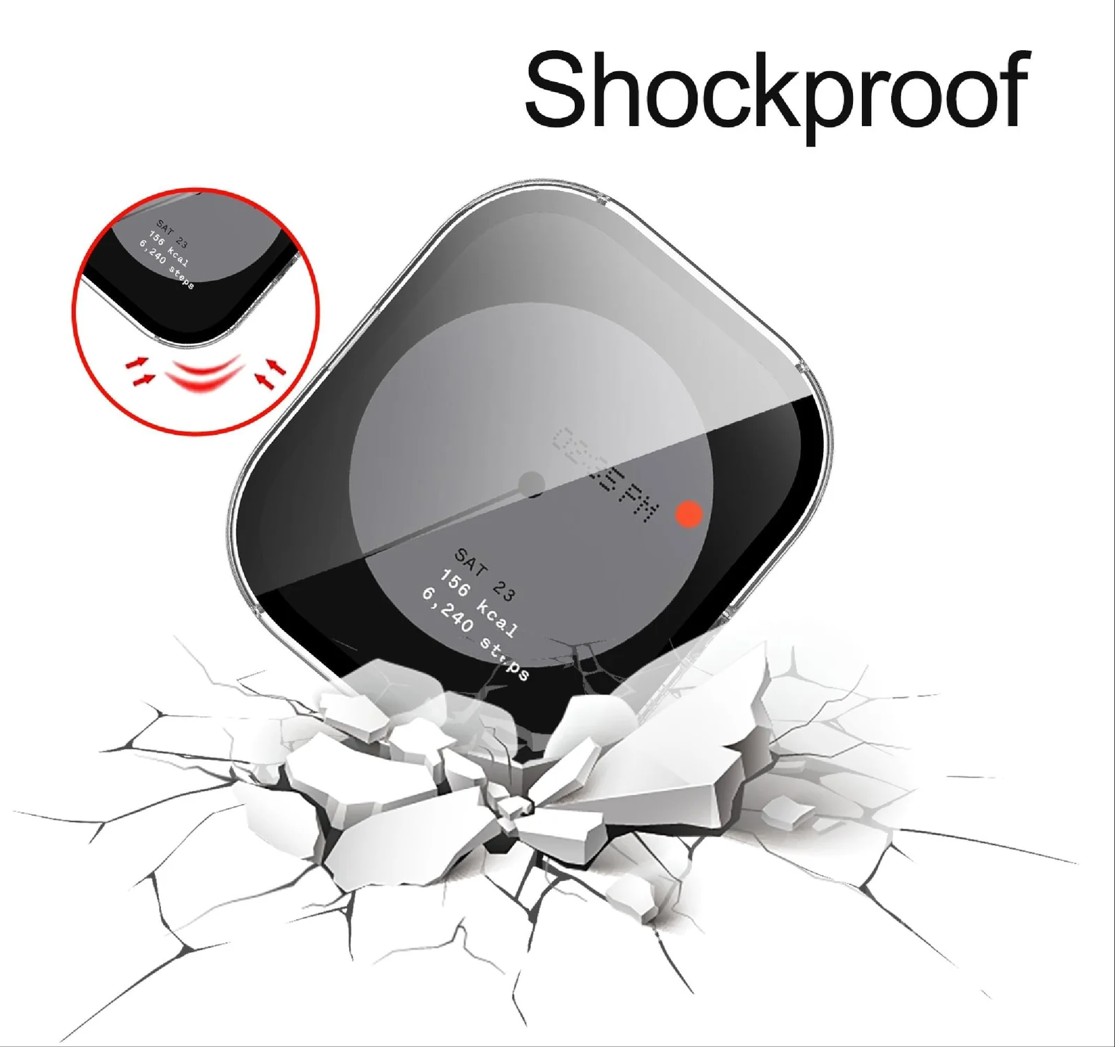 DL3 Mobilak Case Compatible with CMF by Nothing Watch Pro, Full Coverage Slim Hard Case Protective Bumper Built-in Tempered Glass Screen Protector Shell for CMF by Nothing Watch Pro - Clear