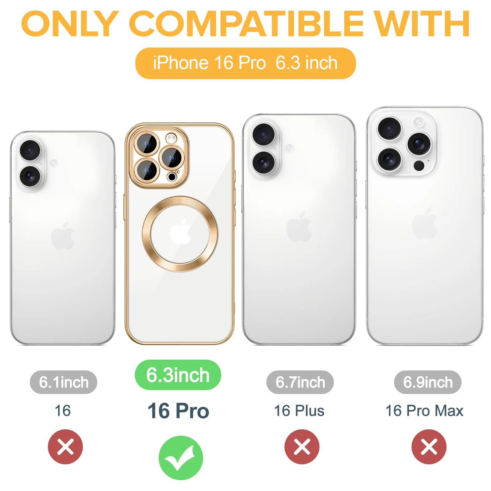 DL3 Mobilak Plated-Edge TPU Protective Case with Camera Protection for iPhone 16 Pro - Gold