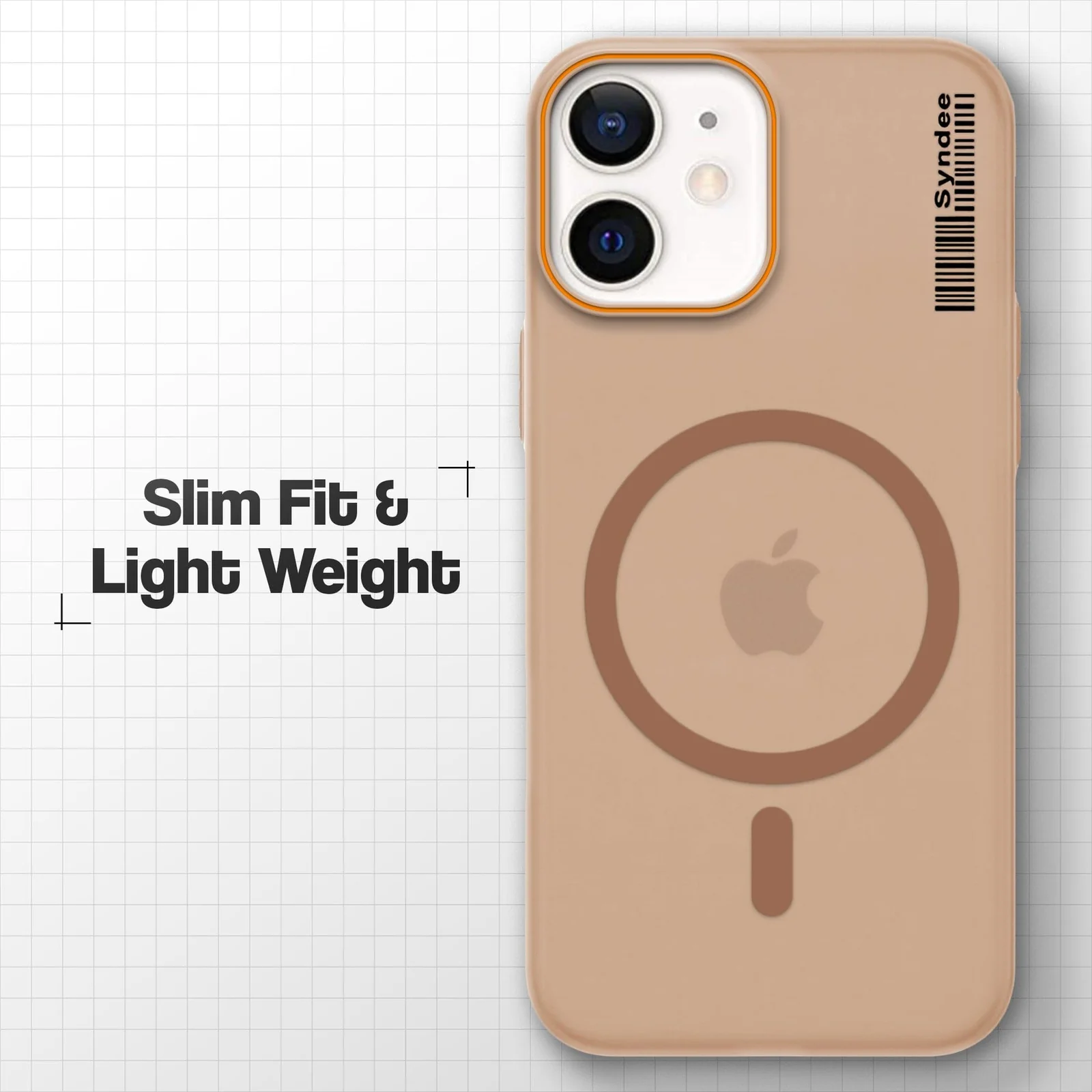 DL3 Mobilak Matte MagSafe-Compatible Magnetic Case for iPhone 11 with Camera Protection and Ring Holder - Brown