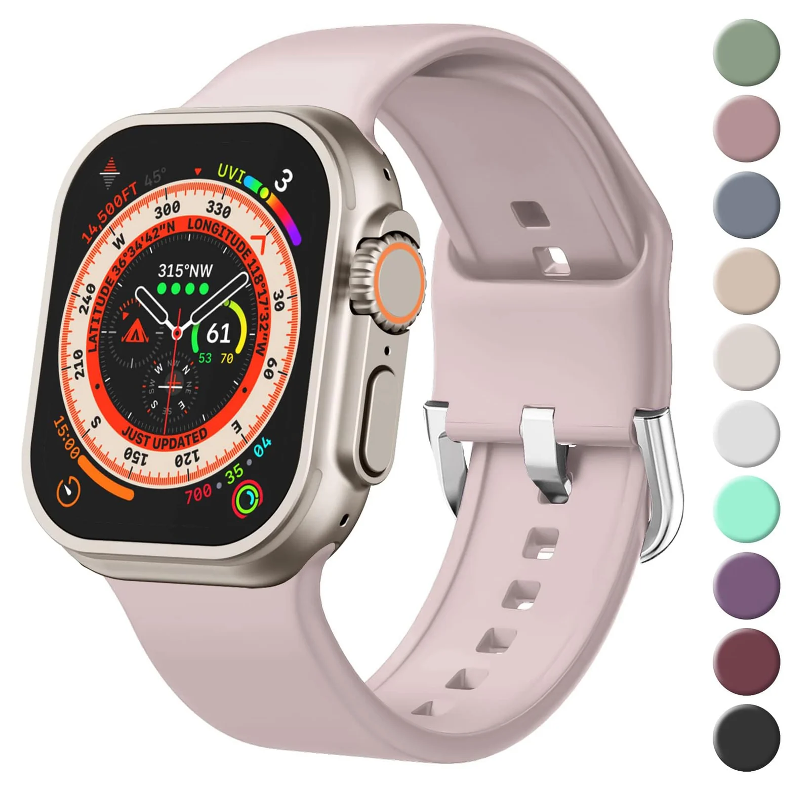 Apple Watch Ultra 49MM 45MM 44MM 42MM — DL3 Mobilak Sport Band For Apple Watch Ultra 49mm 46mm 45mm 44mm 42mm, Soft Silicone Wristband Replacement Strap with Classic Clasp for iWatch Series 11 10 9 8 7 6 5 4 SE SE2 Ultra 3 2 1 for Women Men