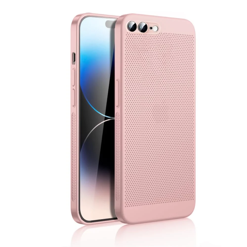 DL3 Mobilak Heat-Dissipation Hard PC Case with Built-In Camera Lens Protector for iPhone 7 Plus / iPhone 8 Plus - Pink