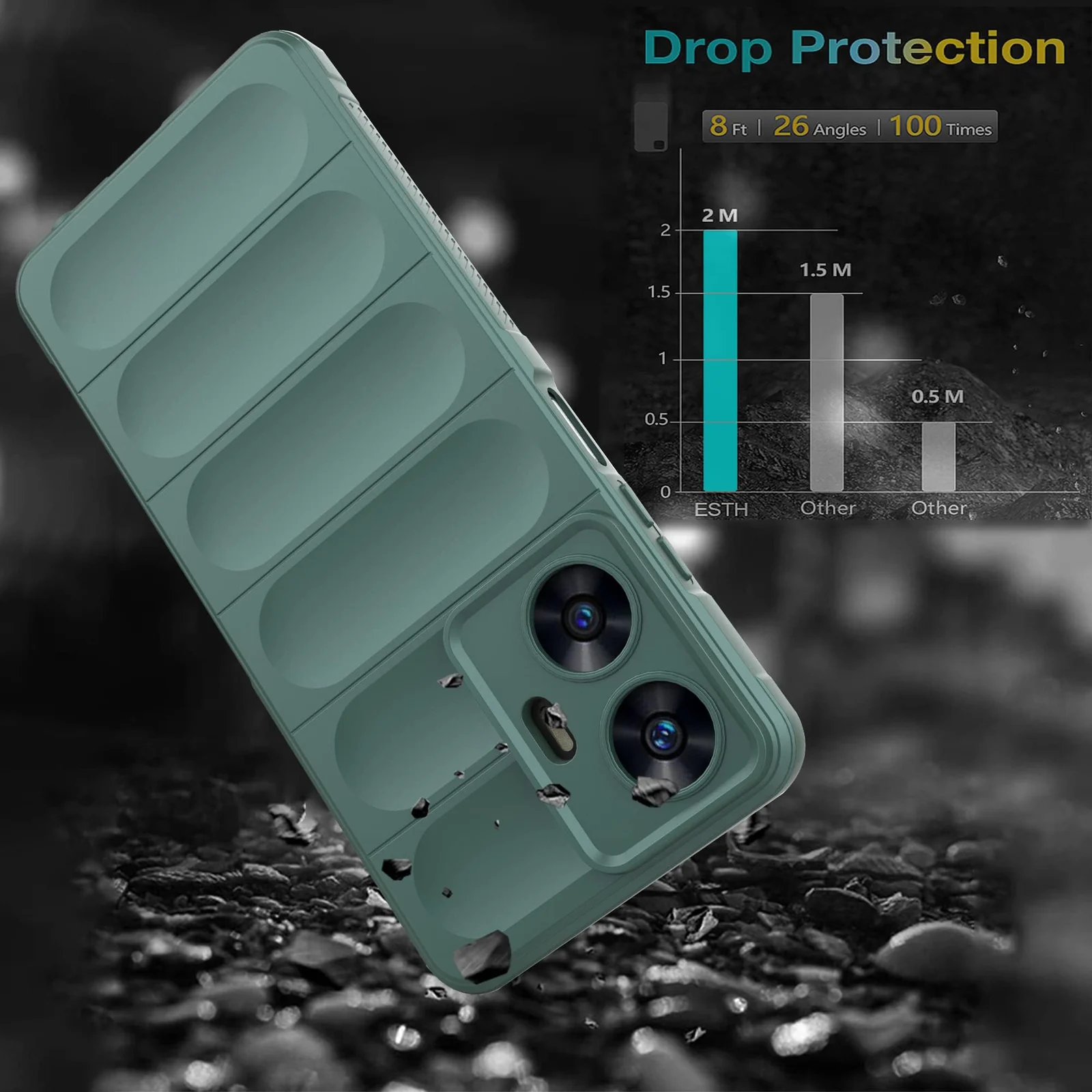 DL3 Mobilak Flexible Silicone and TPU Protective Case with Camera Protection for realme C55 / Narzo N55 - Green
