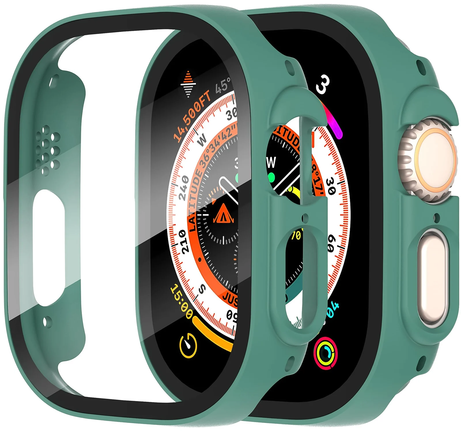 DL3 Mobilak Hard Case Designed for Apple Watch Ultra 2 (2023) / Ultra 1 49mm, Built-in 9H [HD Clear] Tempered Glass Screen Protector, [Full Protection] Slim Cover for iWatch 49mm