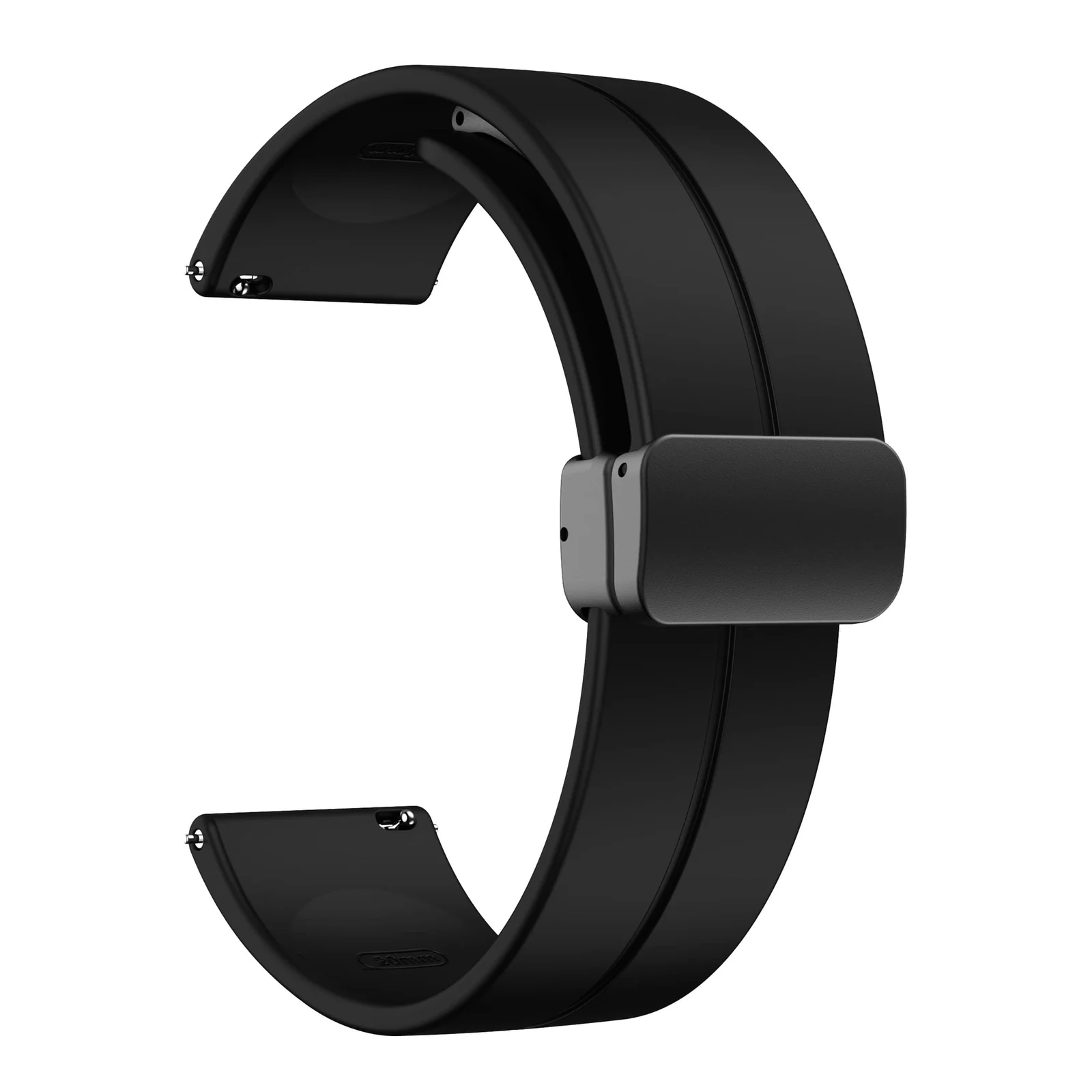 DL3 Mobilak Strap Silicone Magnetic Buckle 20MM For Samsung Gear Sport/Watch 6/5/4/5 Pro 45mm/S2 classic/active 2 40mm 44mm/Amazfit GTS 2/2e/GTS 3/3 Pro/GTS 4/GTS 2 Mini/3 Mini/4 Mini/Bip 3/Bip 3 Pro - Black