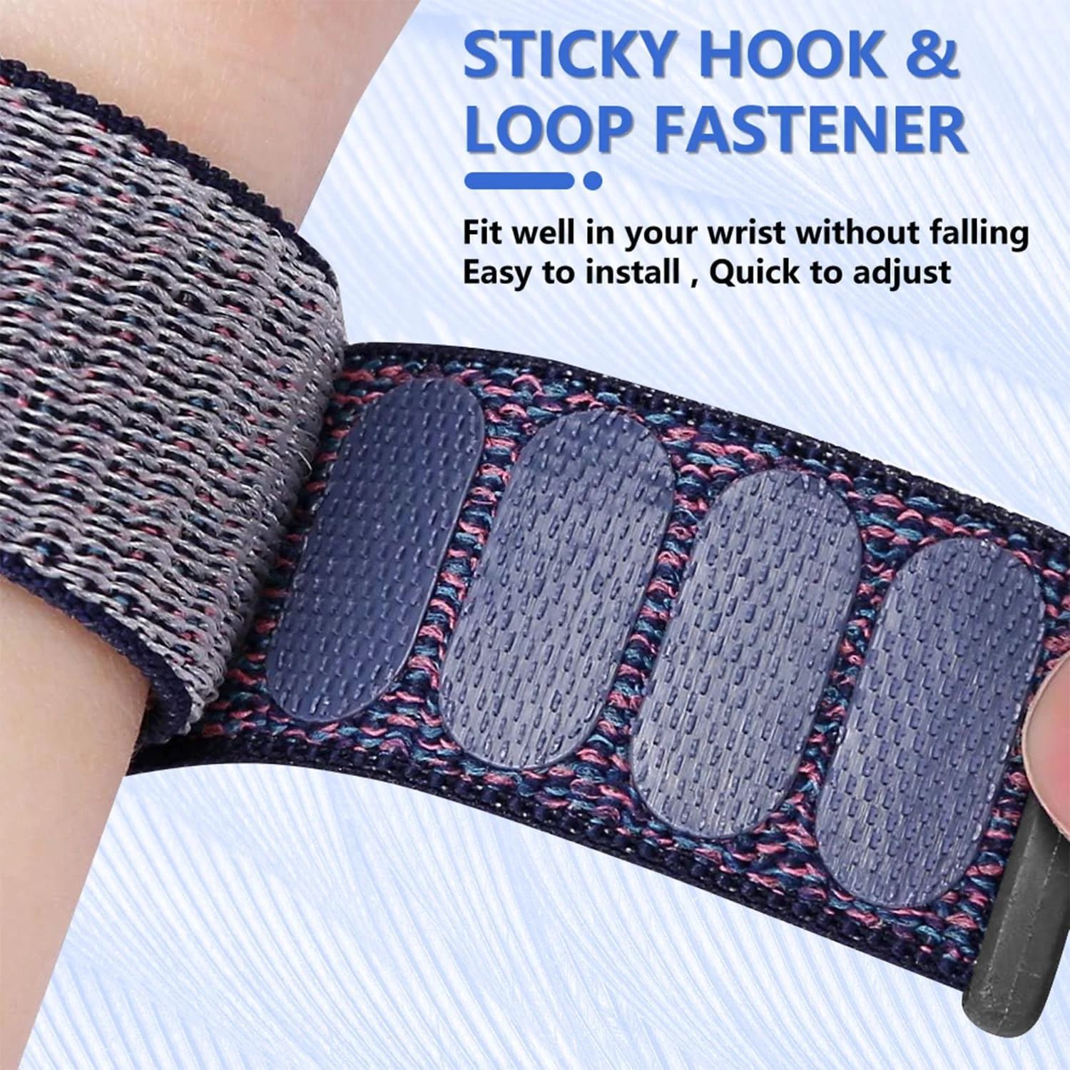 DL3 MOBILAK Nylon Strap for Huawei Watch Fit 5 / Fit 5 Pro / Fit4 / 4 Pro/Fit 3 Band, Men and Women Breathable Elastic Bracelet, Adjustable Straps Replacement Band Sport Watchband - Blue Purple