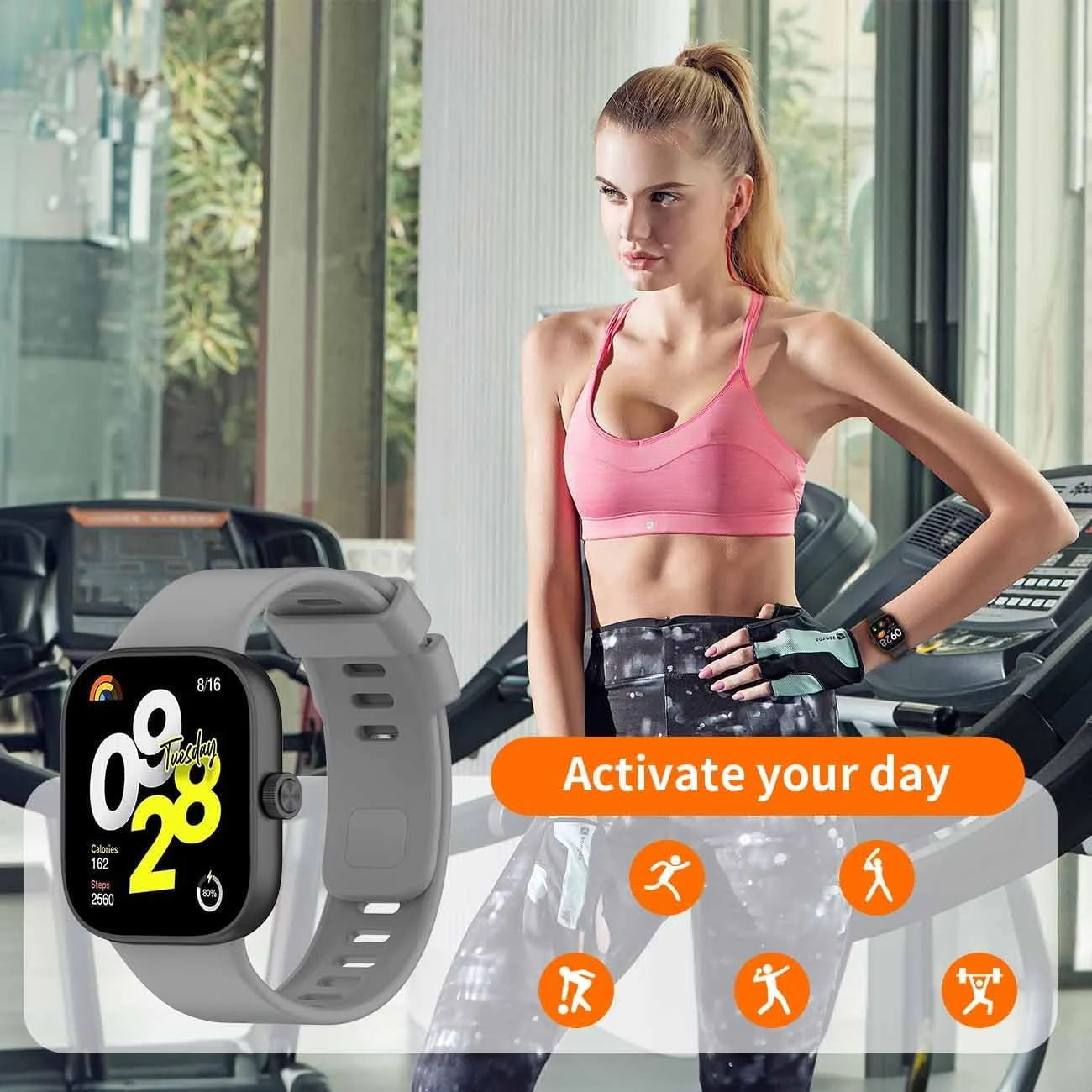 DL3 Mobilak Bracelet Compatible with Xiaomi Redmi Watch 6/5/4 / Xiaomi Smart Band 10 Pro/9 Pro/8 Pro, Soft TPU Replacement Strap Sports, Strap for Men and Women - Gray