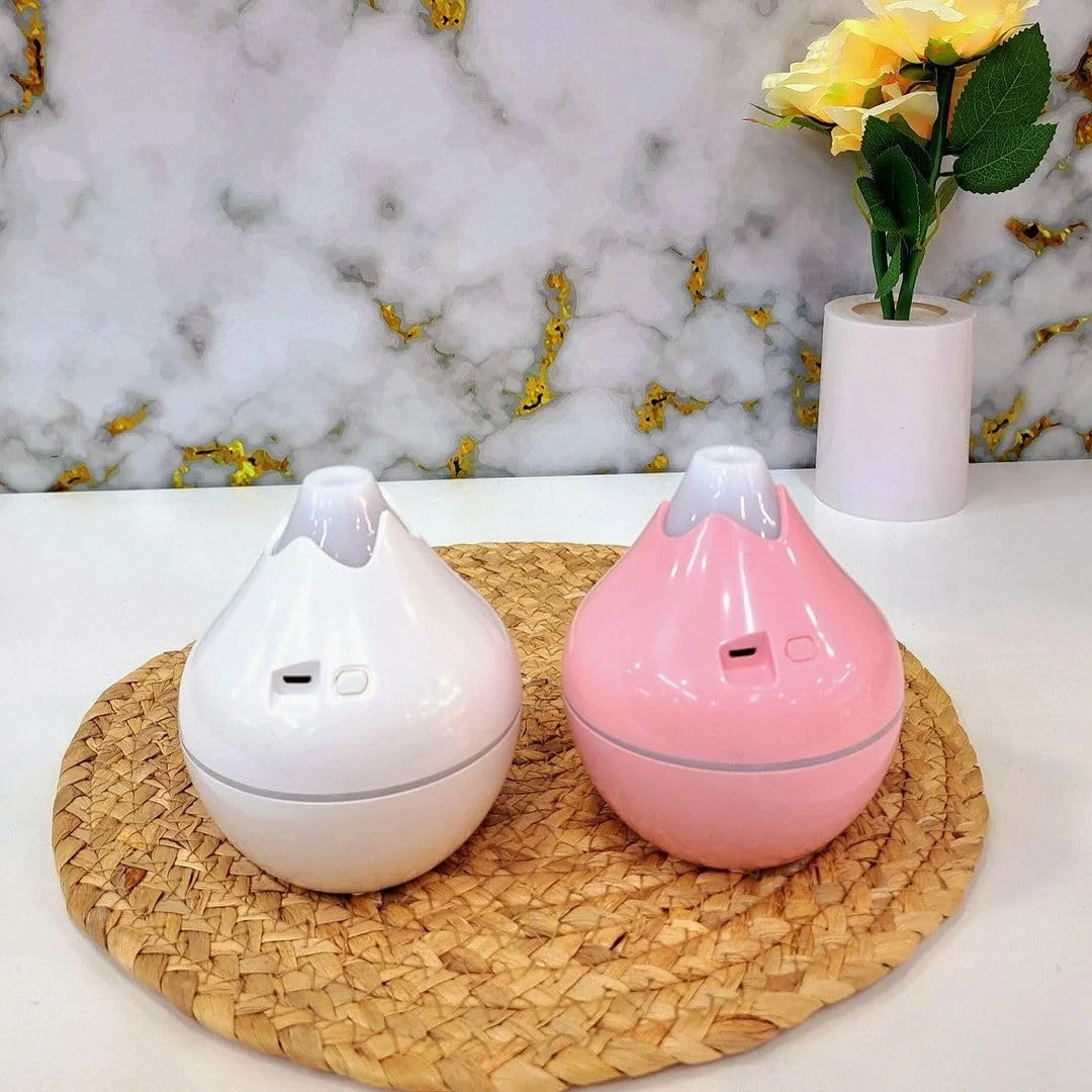 Mobigon Wood Cool Mist Ultrasonic Humidifier for Room Moisture, Aroma Diffuser for Home, 350ml Essential Oil Diffuser with 7 Colorful Night Light, Auto Shut-Off, Home, Office - White