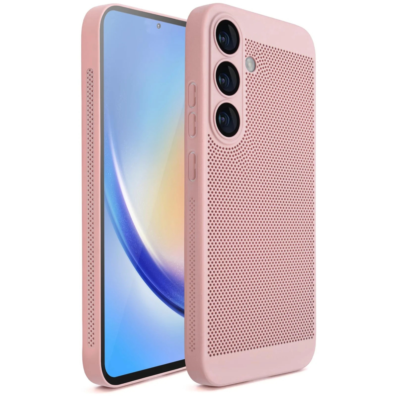 DL3 Mobilak Case For Samsung Galaxy A17 / A26 5G Heat Dissipation Case with Built-in Camera Lens Protector Slim Fit Breathable Cooling Anti-Fingerprint Hard PC Back Shockproof Cover - Pink