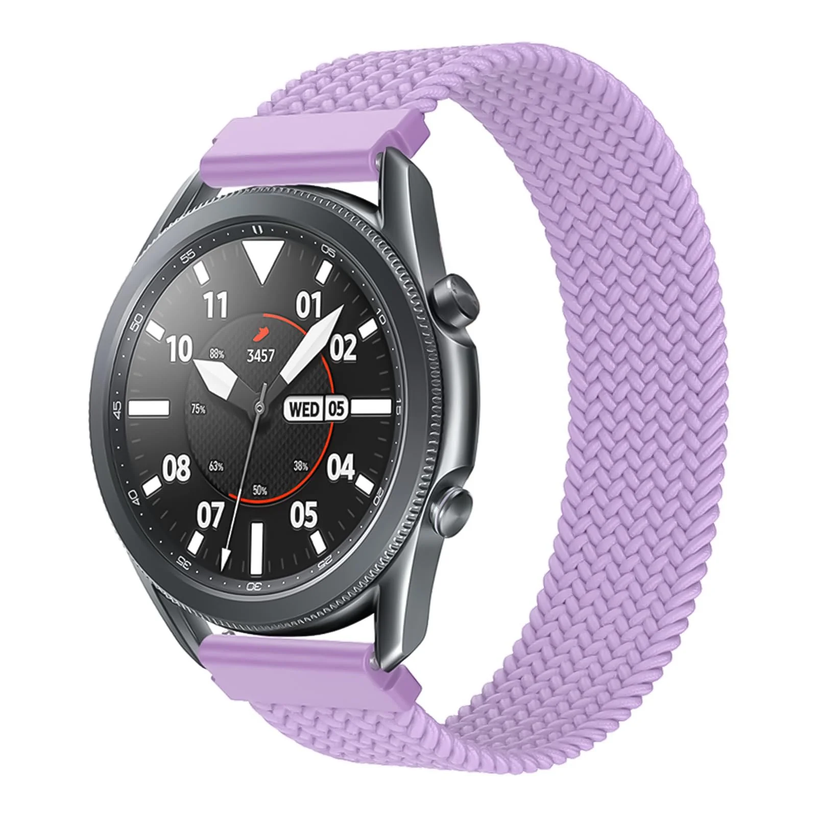 DL3 MOBILAK Band 22MM Nylon Braided Solo Loop Strap Compatible with Samsung galaxy watch3 45mm/galaxy 46mm/Gear S3/Huawei watch GT3 46MM/GT2E/GT2 Pro/GT GT2 46MM/Compatible (Small) - Purple