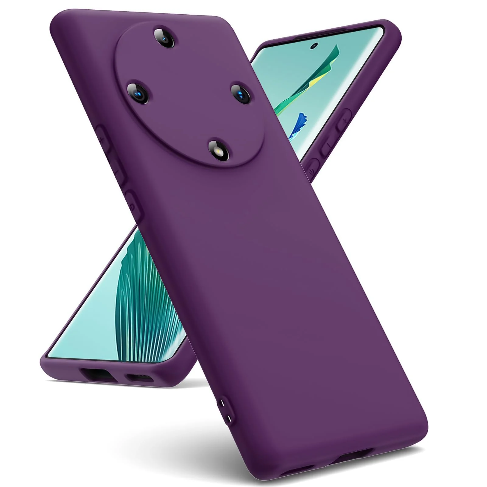 DL3 Mobilak Soft Silicone Protective Case for Honor X9a with Microfiber Lining and Shockproof Design - Violet