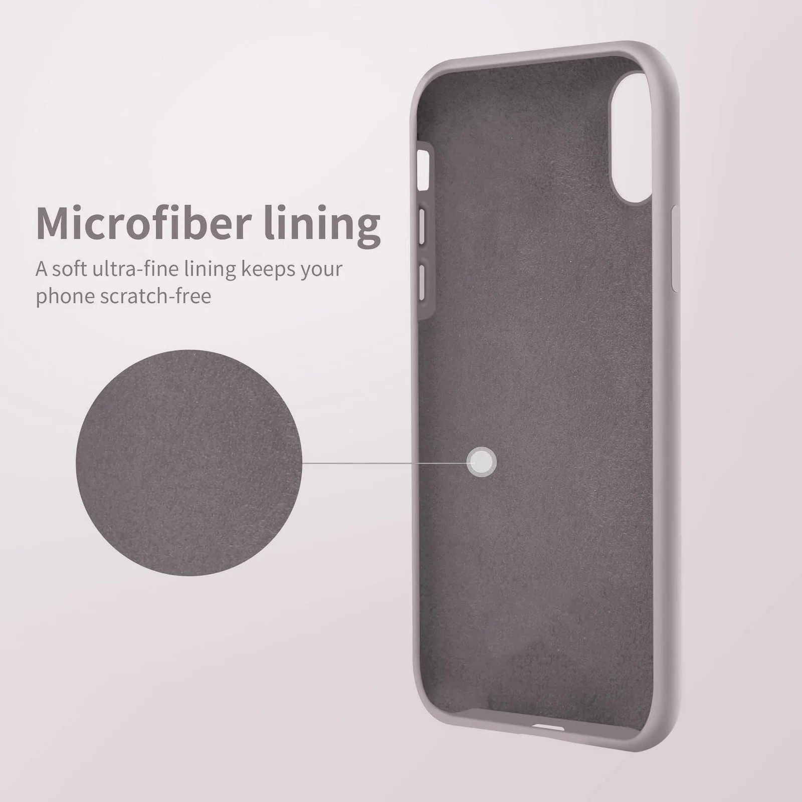 DL3 Mobilak Liquid Silicone Case for iPhone XS Max, Shock-absorbing protection, Scratch-resistant surface, Soft microfiber lining - Lavender Pink