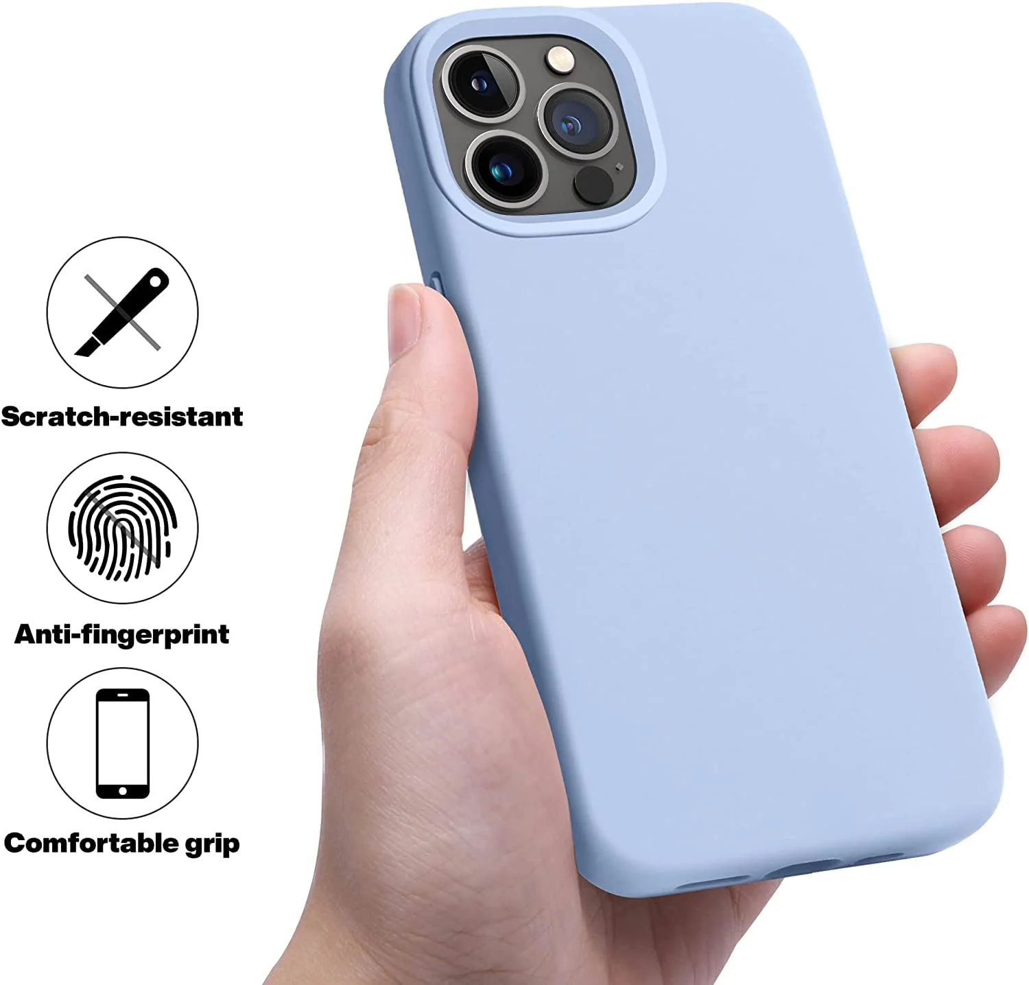 DL3 Mobilak Compatible with iPhone 11 Pro (5.8 Inch) Case, Liquid Silicone Case, Full Body Protective Cover, Shockproof, Slim Phone Case, Anti-Scratch Soft Microfiber Lining - Baby Blue