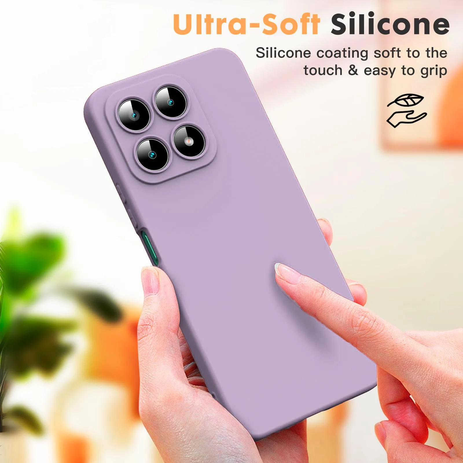 DL3 Mobilak Liquid Silicone Case for Honor X8a, Not compatible with MagSafe, Supports wireless charging, Camera protection - Lavender