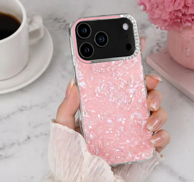 DL3 Mobilak Glitter Rhinestone Protective Case for iPhone XS Max with Shockproof Design - Pink