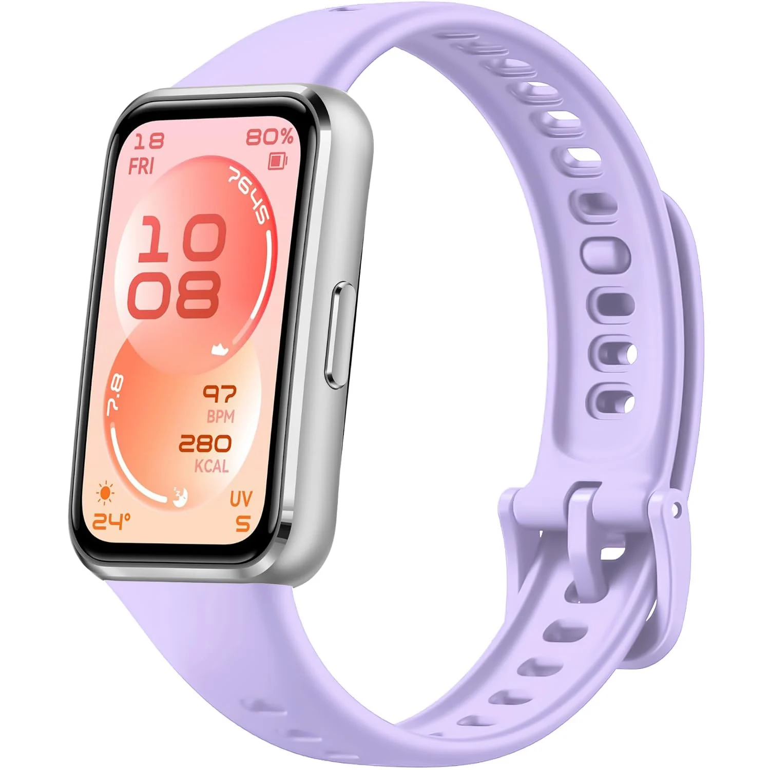 DL3 Mobilak Silicone Bracelet for Huawei Band 11/Band 11 Pro Strap, Soft Silicone Sport Band, Soft Breathable, for Huawei Band11/11 Pro Adjustable Replacement Strap - Light Purple