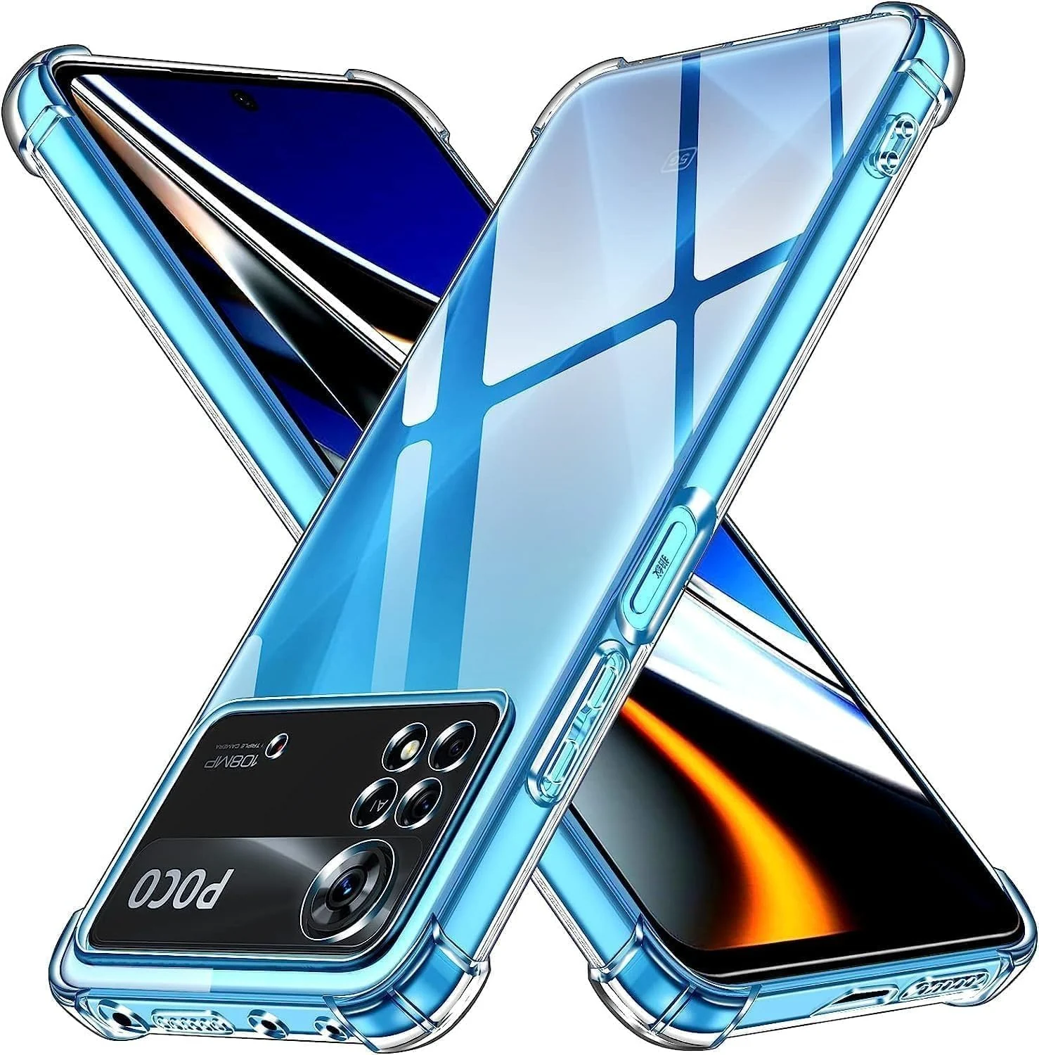 DL3 Mobilak Military Drop Protection Case for Xiaomi Poco M4 Pro 4G - Non-Yellowing Shockproof TPU Back Soft Silicone Bumper Cover - Clear