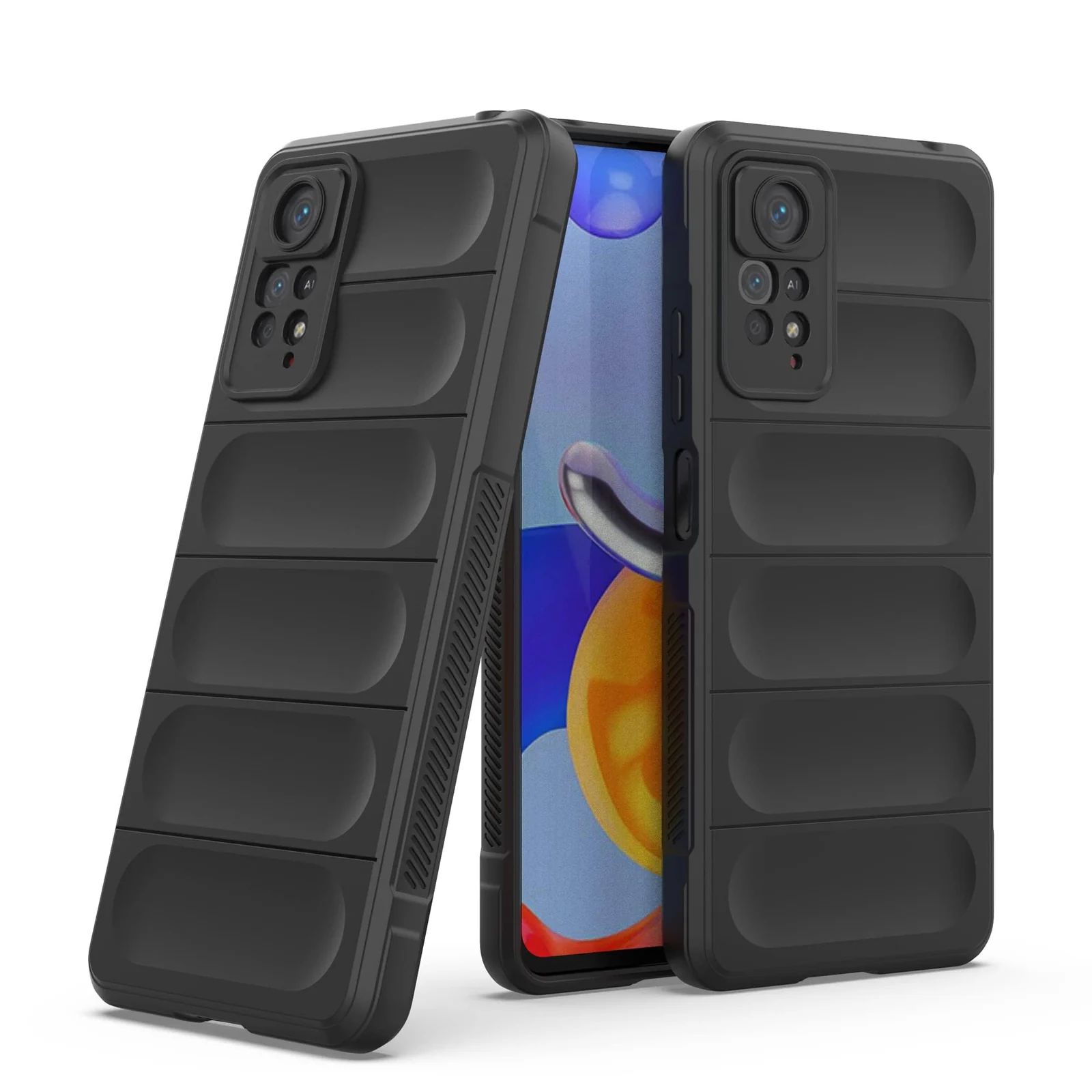 DL3 Mobilak Flexible Silicone and TPU Protective Case with Camera Protection for Xiaomi Redmi Note 12 Pro 4G / Redmi Note 11 Pro 4G&5G - Black