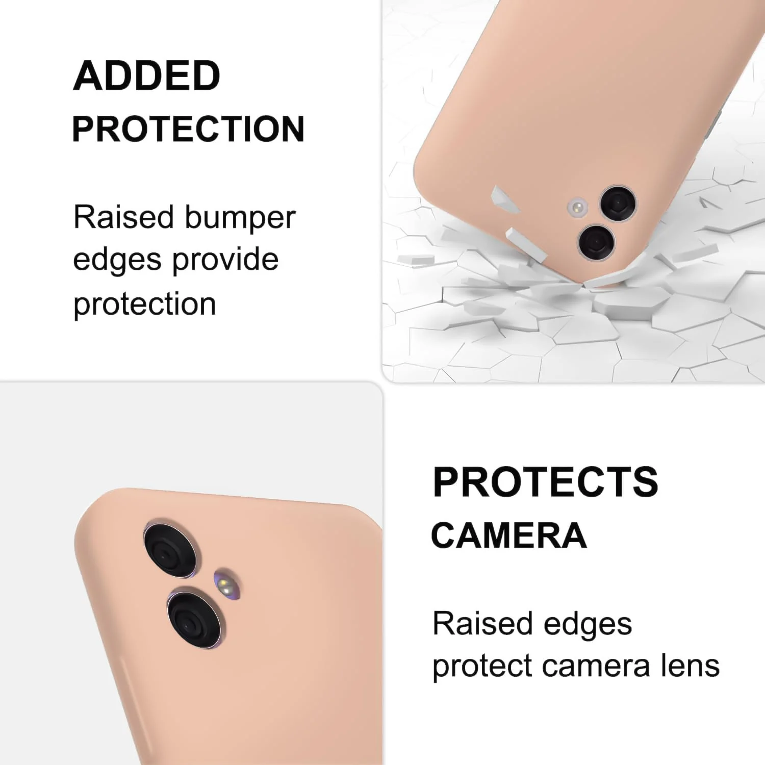 DL3 Mobilak Silicone Protective Case for Samsung Galaxy A04e, Shock-absorbing protection, Scratch-resistant surface, Soft microfiber lining - Light Orange