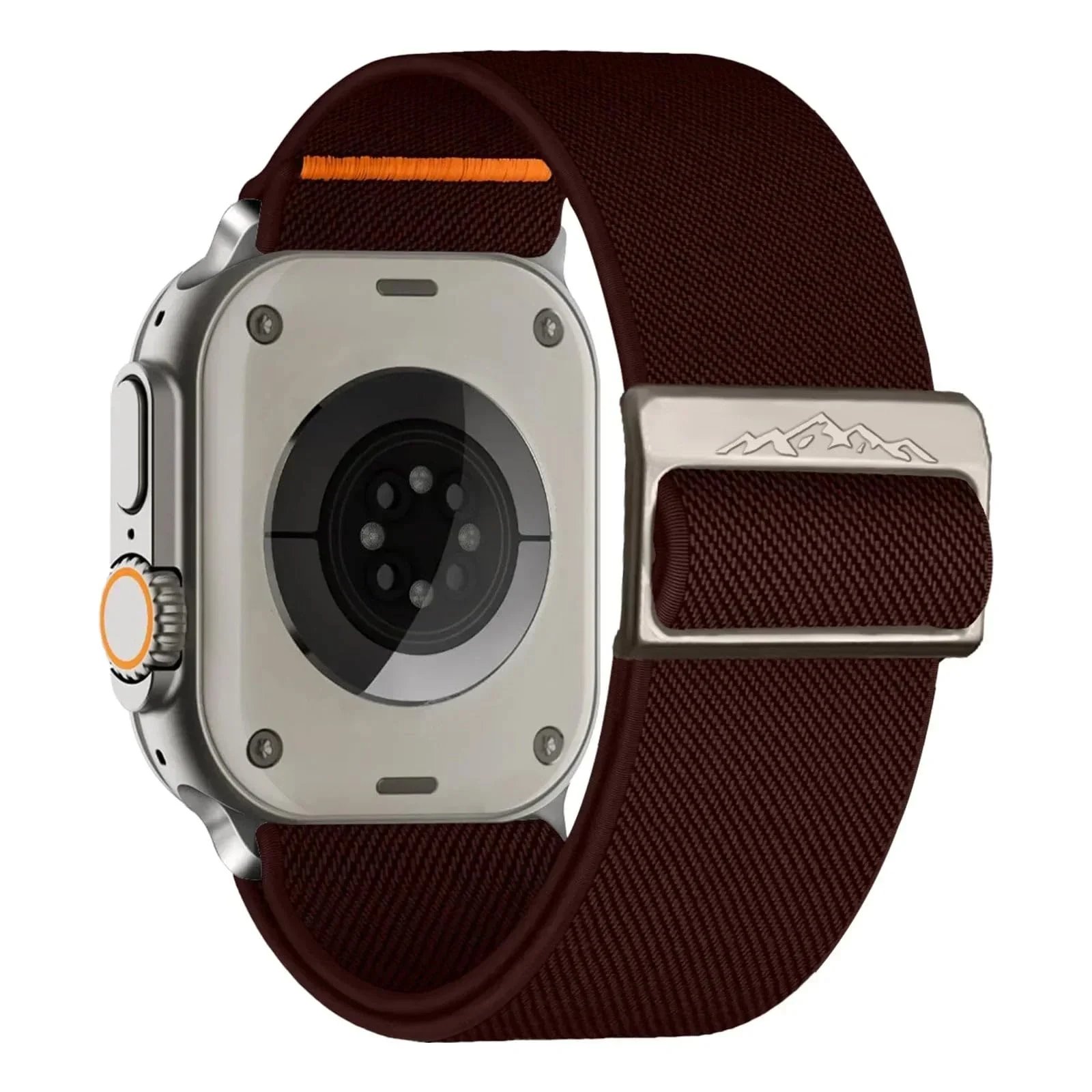 DL3 Mobilak Solo Loop Nylon Band Compatible with Apple Watch Ultra 2/Ultra Band 49mm 45mm 46mm 44mm 42mm for Men Women, Soft Fabric Braided Elastic Sport Strap for iWatch Series SE 10/9/8/7/6/5/4 - Chocolates