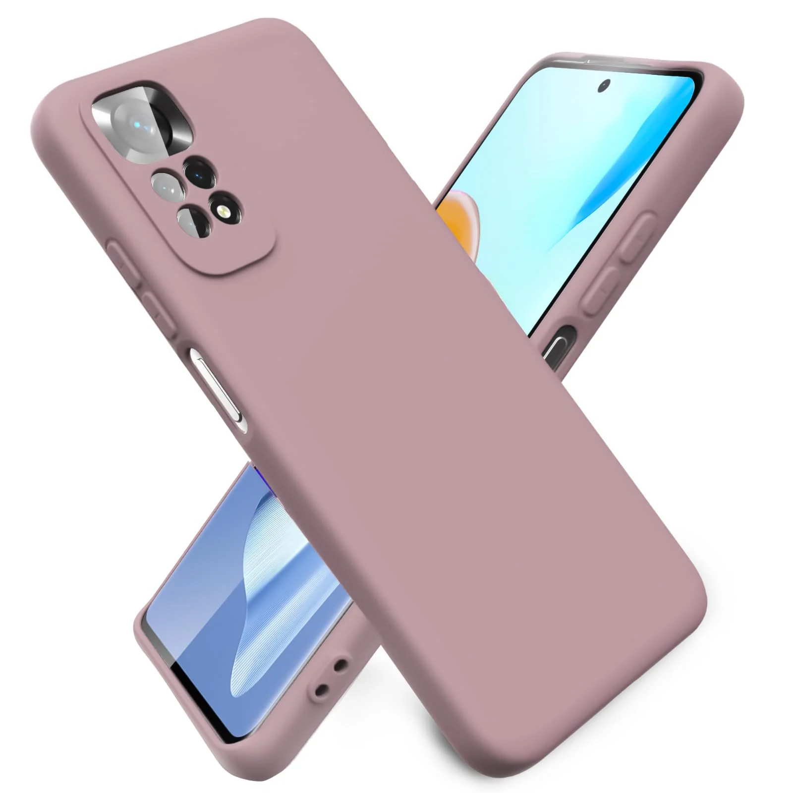 DL3 Mobilak Liquid Silicone Protective Case with Soft Microfiber Lining with Full Camera Protection for Xiaomi Redmi Note 12 Pro 4G / Redmi Note 11 Pro 4G&5G - Cashmere