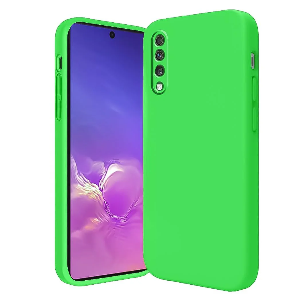 DL3 Mobilak Silicone Protective Case for Samsung Galaxy A70 / A70s, Shock-absorbing protection, Scratch-resistant surface, Soft microfiber lining - Neon Green