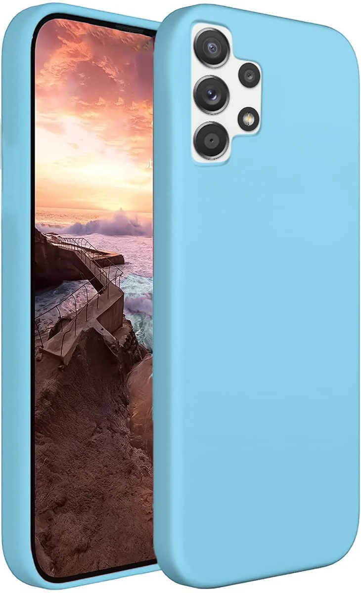 DL3 Mobilak Silicone Protective Case for Samsung Galaxy A32, Shock-absorbing protection, Scratch-resistant surface, Soft microfiber lining - Baby Blue
