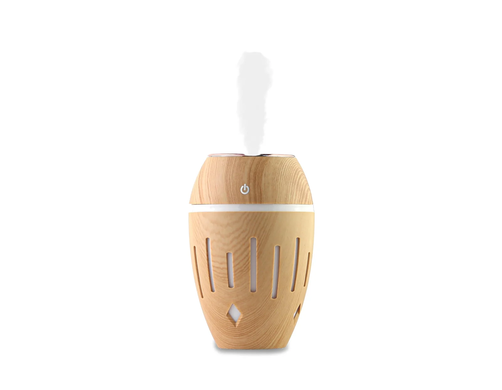 Mobigon Wood Cool Mist Ultrasonic Humidifier for Room Moisture, Aroma Diffuser for Home, 300ml Essential Oil Diffuser with 7 Colorful Night Light, Auto Shut-Off, Home, Office, car - F.Light Brown