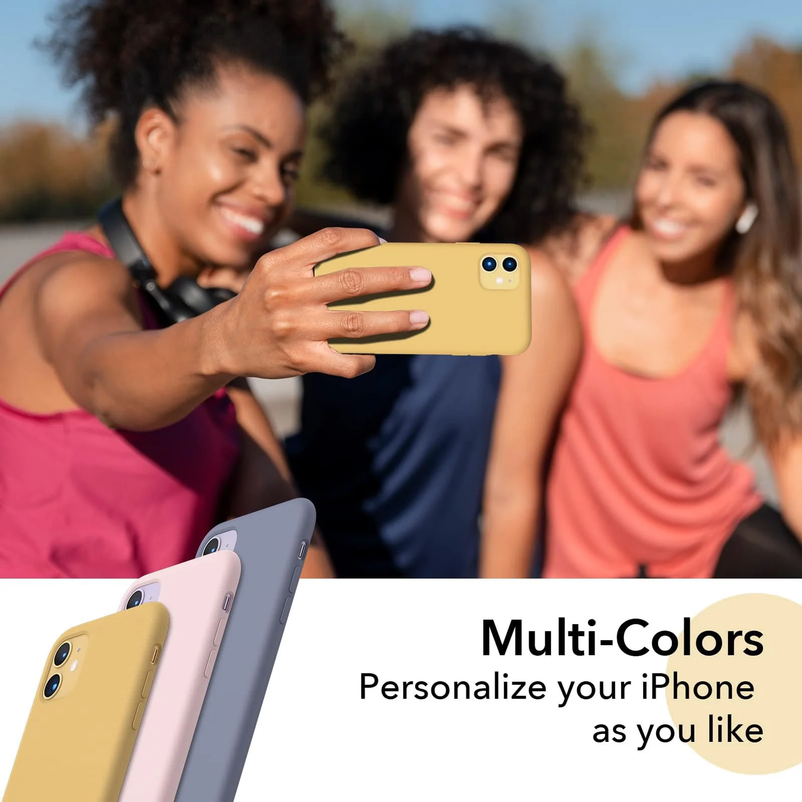 DL3 Mobilak Liquid Silicone Protective Case for iPhone 11 (6.1 Inch) with Camera Protection and Microfiber Lining - Honey Yellow