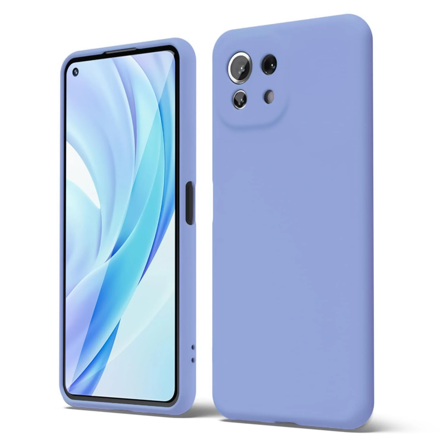 DL3 Mobilak Liquid Silicone Protective Case with Soft Microfiber Lining with Full Camera Protection for Xiaomi Mi 11 Lite 4G / 5G & Mi11 Lite 5G NE - Baby Blue