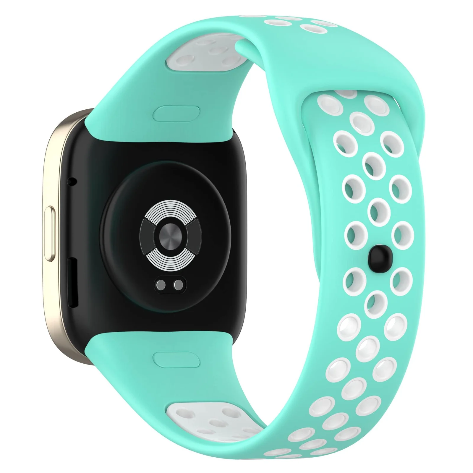 DL3 Mobilak Strap Silicone Compatible With Xiaomi Redmi Watch 3 Active/Redmi Watch 3 Lite, Sport Silicone Watch Band Wrist Strap, Bracelet Wristband Wrist Strap - Cyan White