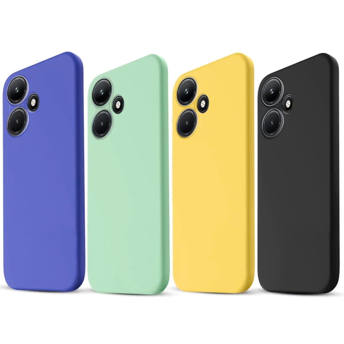 DL3 Mobilak Liquid Silicone Protective Case with Soft Microfiber Lining with Full Camera Protection for Infinix Hot 30i - Light Blue