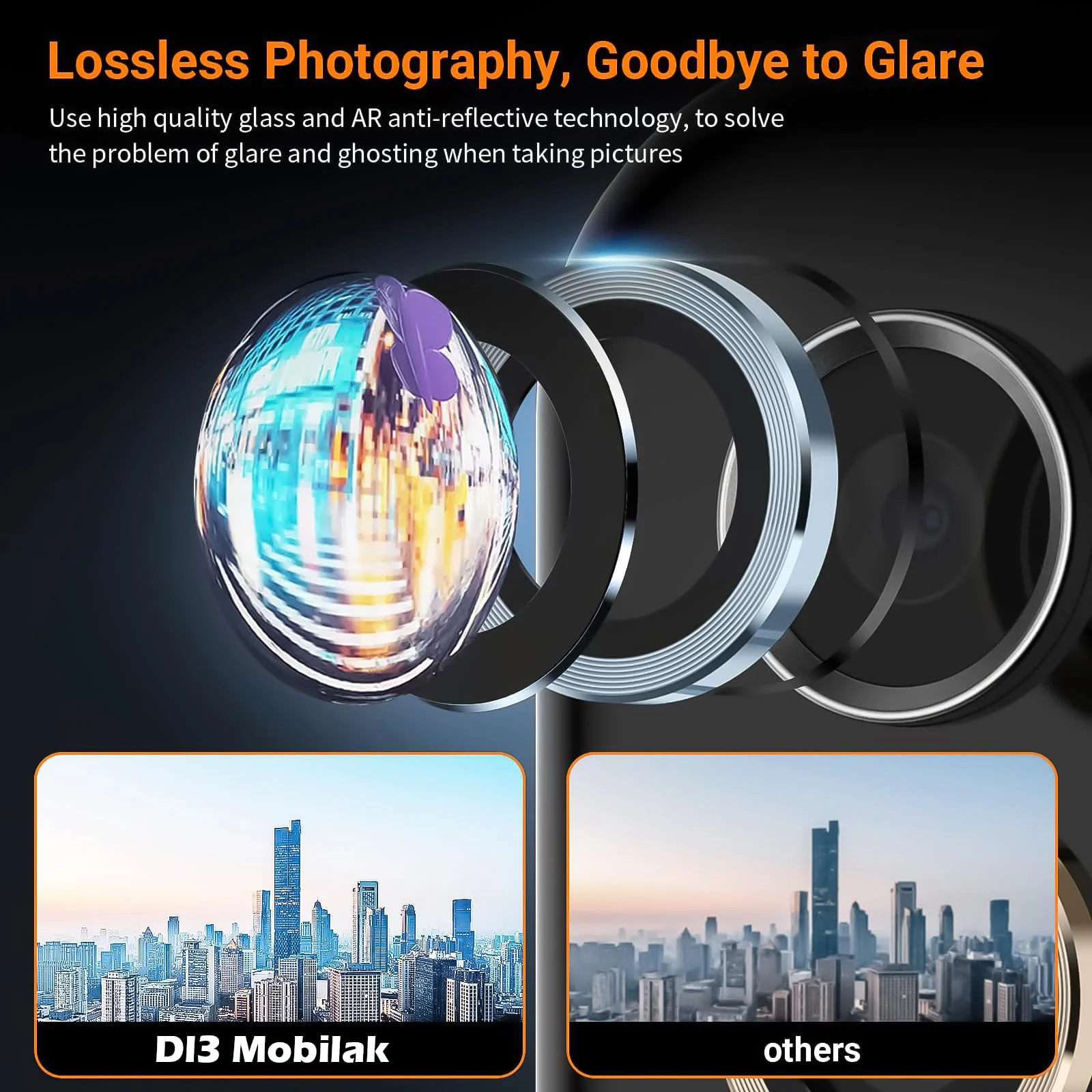 DL3 Mobilak Camera Lens Protector for Samsung Galaxy S24 FE Accessories, 9H Tempered Glass Metal Individual Ring Camera Cover Screen Protector for Samsung S24 FE, Case Friendly, Anti Scratch - Blue