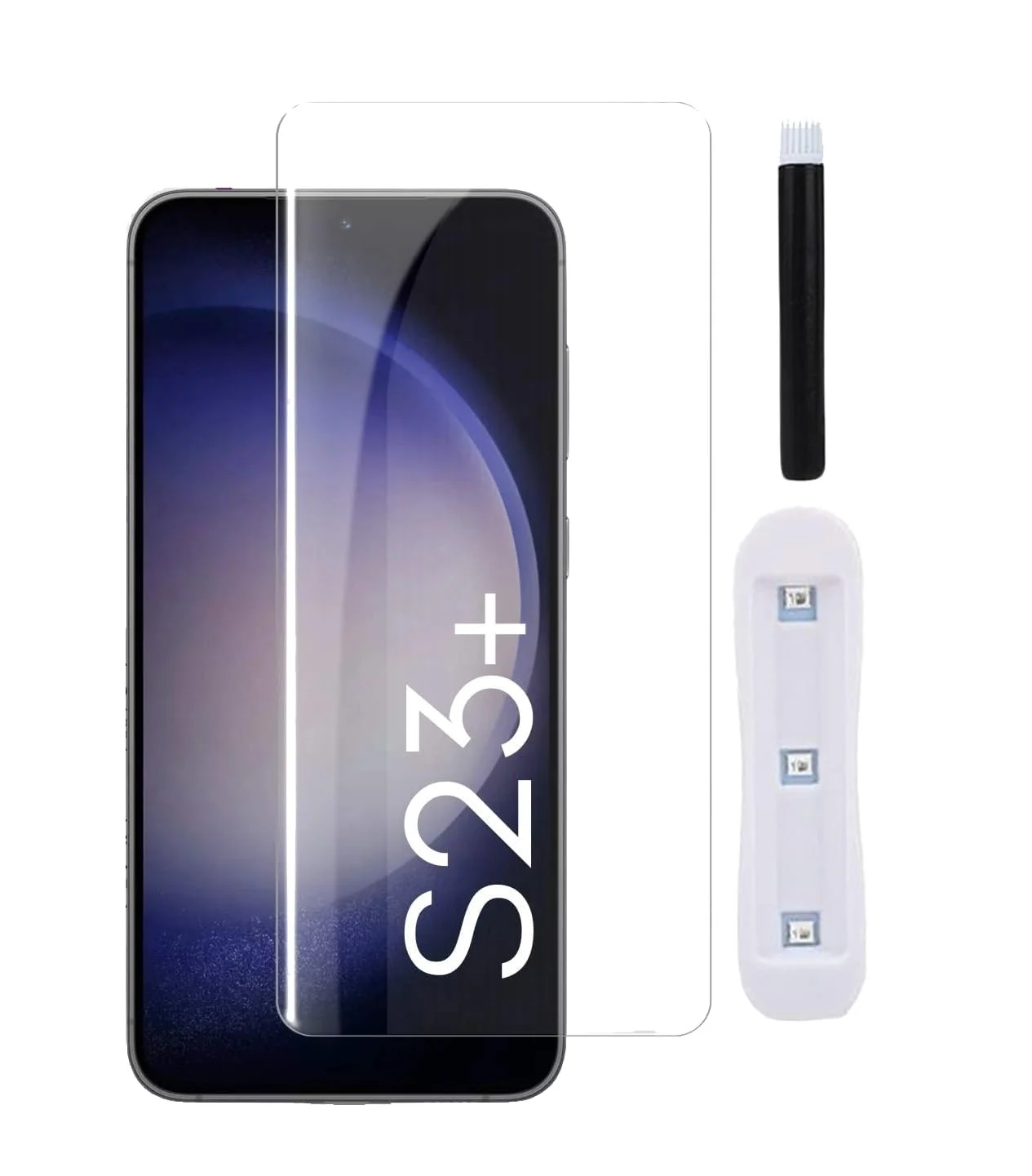 DL3 Mobilak Screen Protector Samsung Galaxy S23 Plus /S23+ [Liquid UV Tempered Glass] Full Screen adhesive [Sensitive Touch][Fingerprint Sensor Compatible] HD - Clear