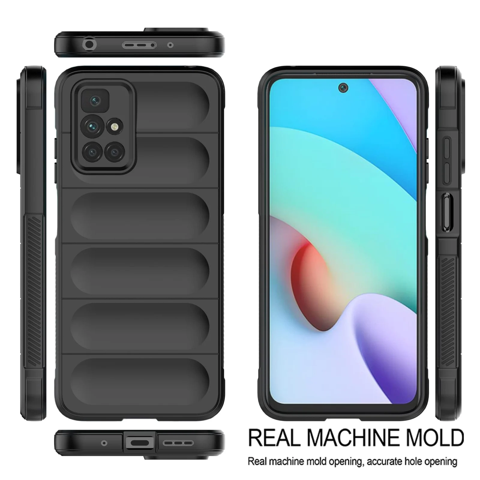 DL3 Mobilak Flexible Silicone and TPU Protective Case with Camera Protection for Xiaomi Redmi 10 4G / Redmi 10 2022 - Black