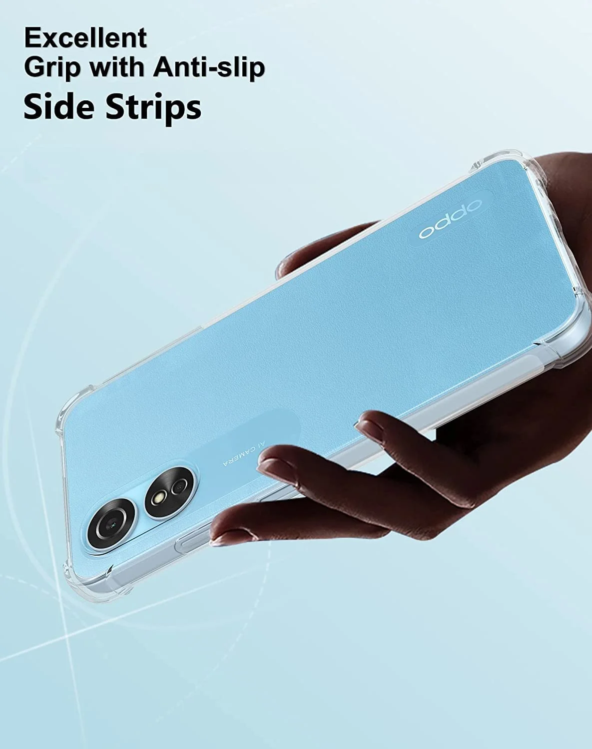 DL3 Mobilak Case Compatible with OPPO A17 / OPPO A17K, Cover Silicone Transparent TPU Gorilla Anti-shock Protector Camera Shockproof Corners - Clear