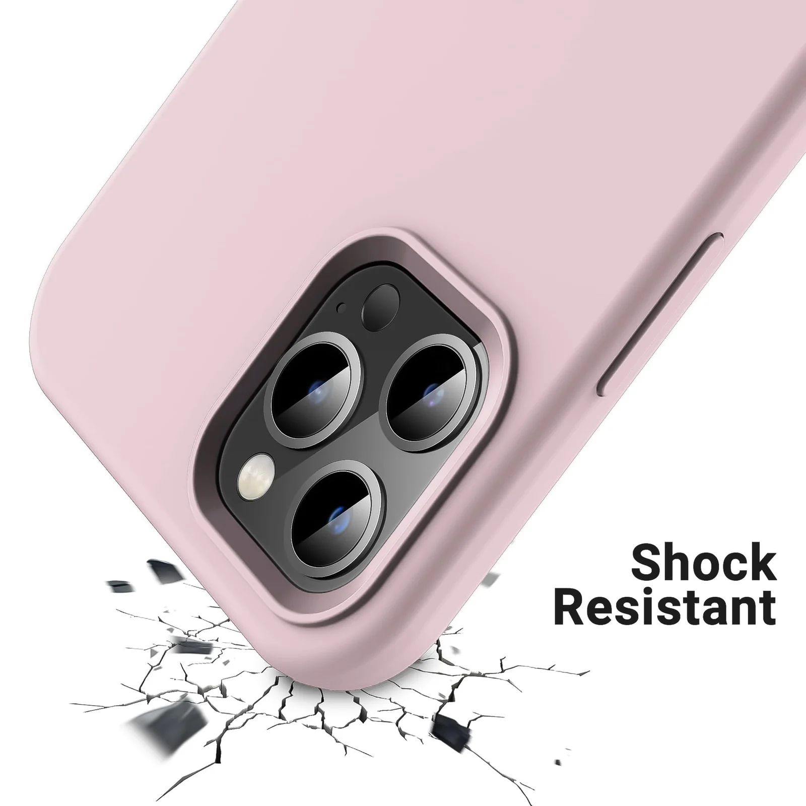 DL3 Mobilak Liquid Silicone Protective Case for iPhone 13 Pro Max (6.7 Inch) with Camera Protection and Microfiber Lining - Pink Sand 2