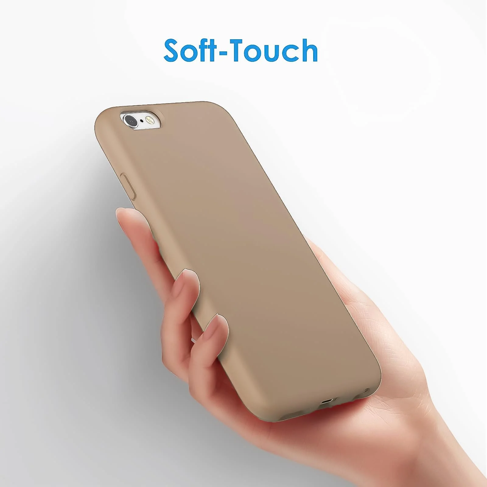 DL3 Mobilak Liquid Silicone Protective Case for iPhone 6 Plus / 6S Plus with Camera Protection and Microfiber Lining - Desert